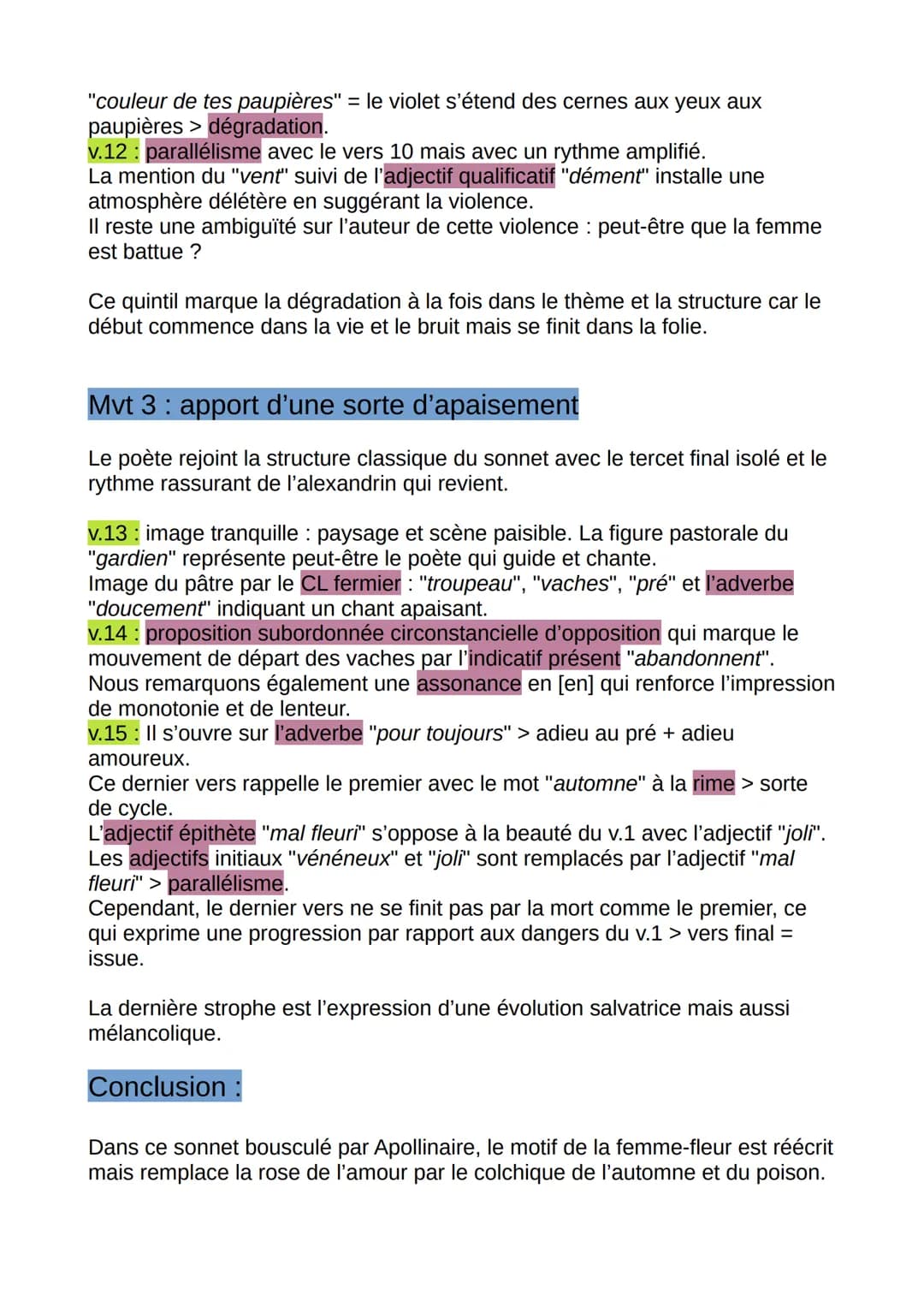 Les Colchiques d'Apollinaire
Introduction :
L'automne est une saison qui hante Alcools avec des poèmes comme
Vendémiaire, Signe ou bien Auto