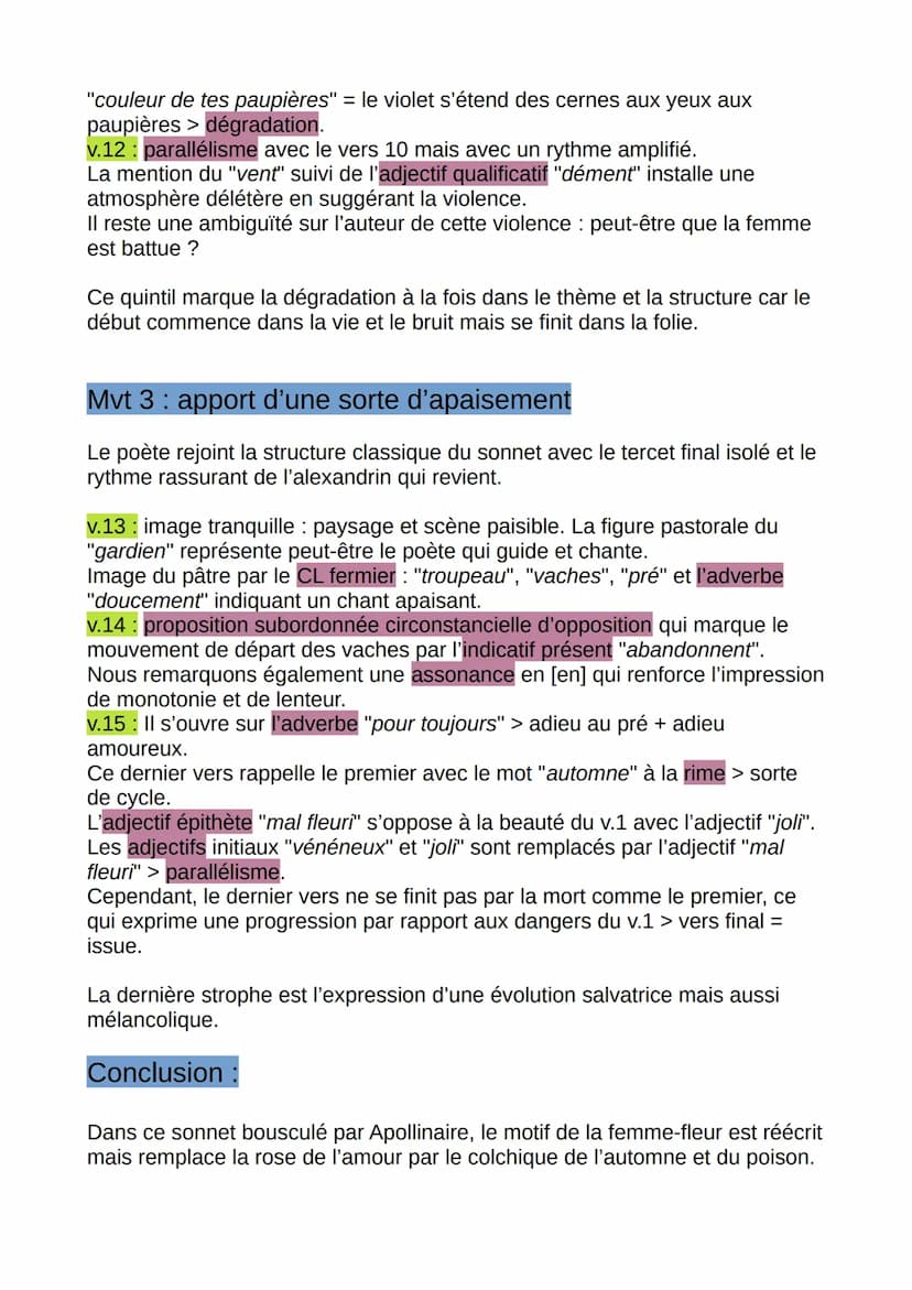Les Colchiques d'Apollinaire
Introduction :
L'automne est une saison qui hante Alcools avec des poèmes comme
Vendémiaire, Signe ou bien Auto