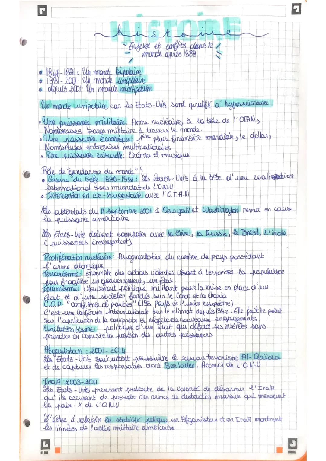  Enjeux et conflits dans le monde après 1989