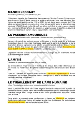 Know L'essentiel pour la dissertation sur Manon Lescaut (Abbé Prévost, 1731) thumbnail