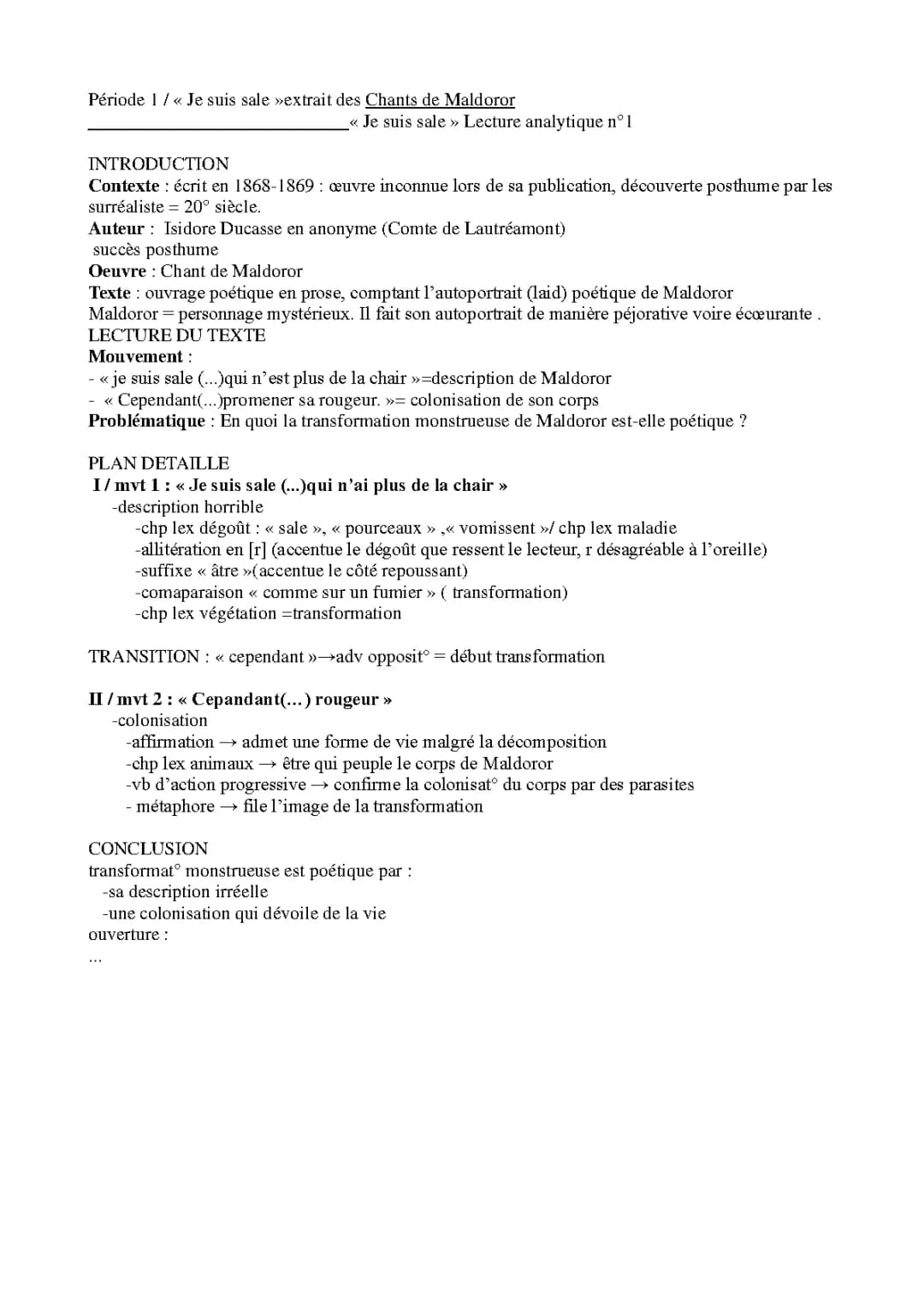 Pourquoi les chants de Maldoror ? - Analyse de "Je suis sale" par Lautréamont