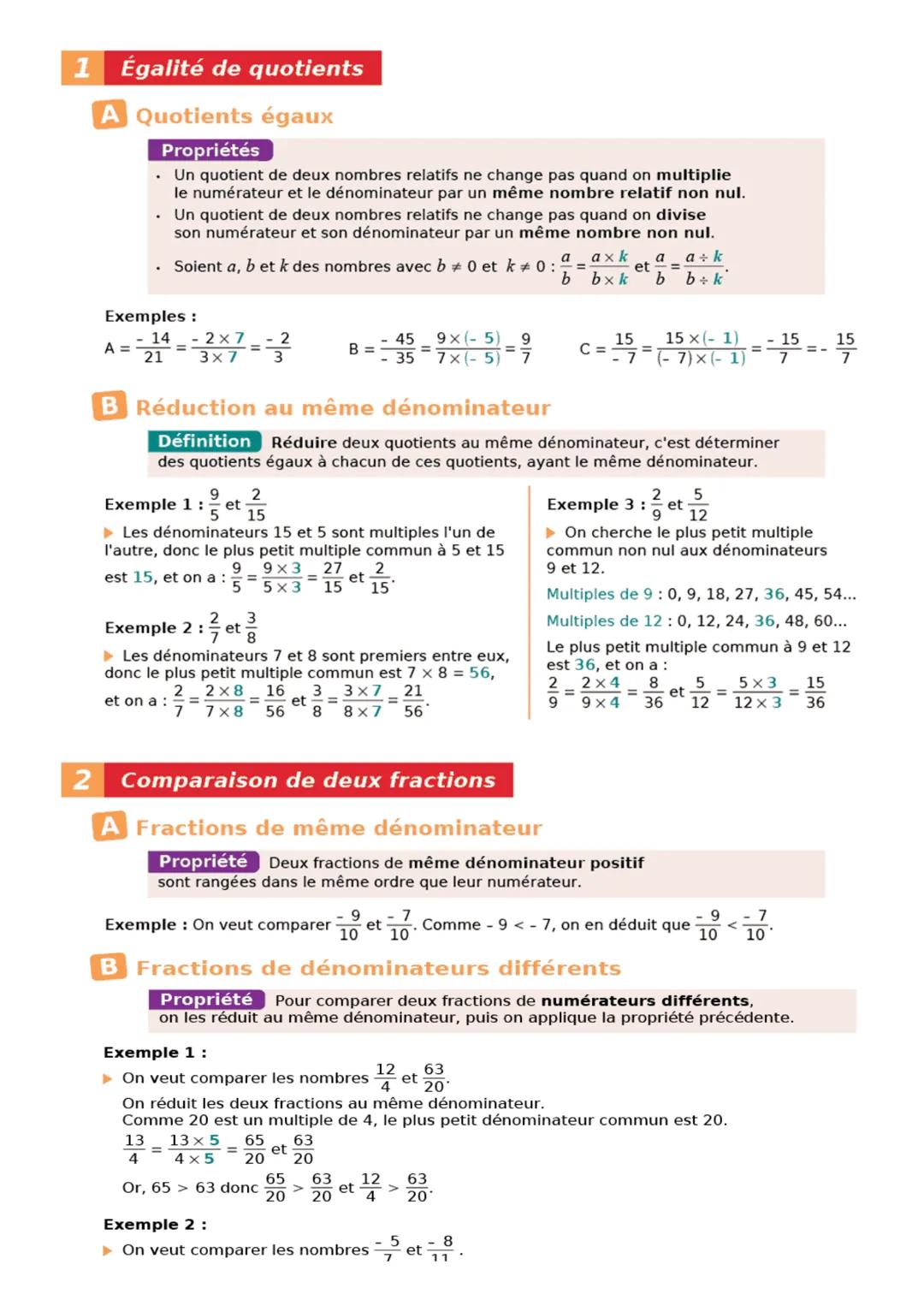 Fractions : Comparaison et Addition Simplifiées
