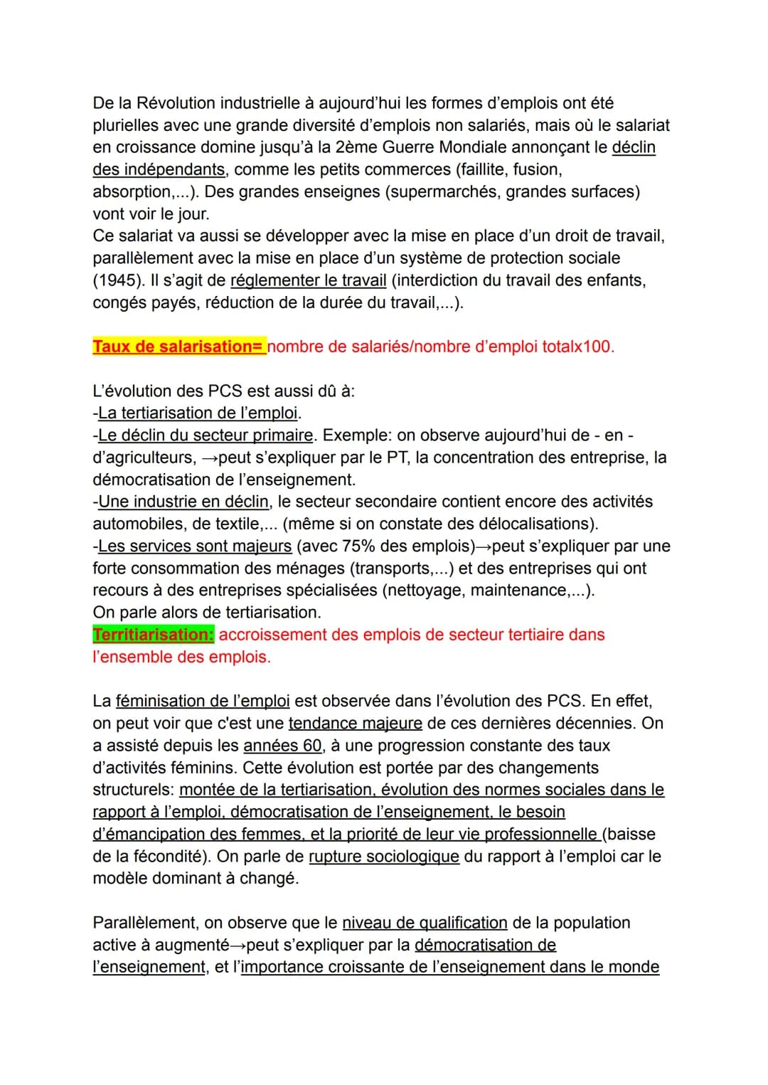 Fiche de révision
-Chapitre 3-
Comment est structurée la société française actuelle ?
I-Comment déterminer la position d'un individu dans l'