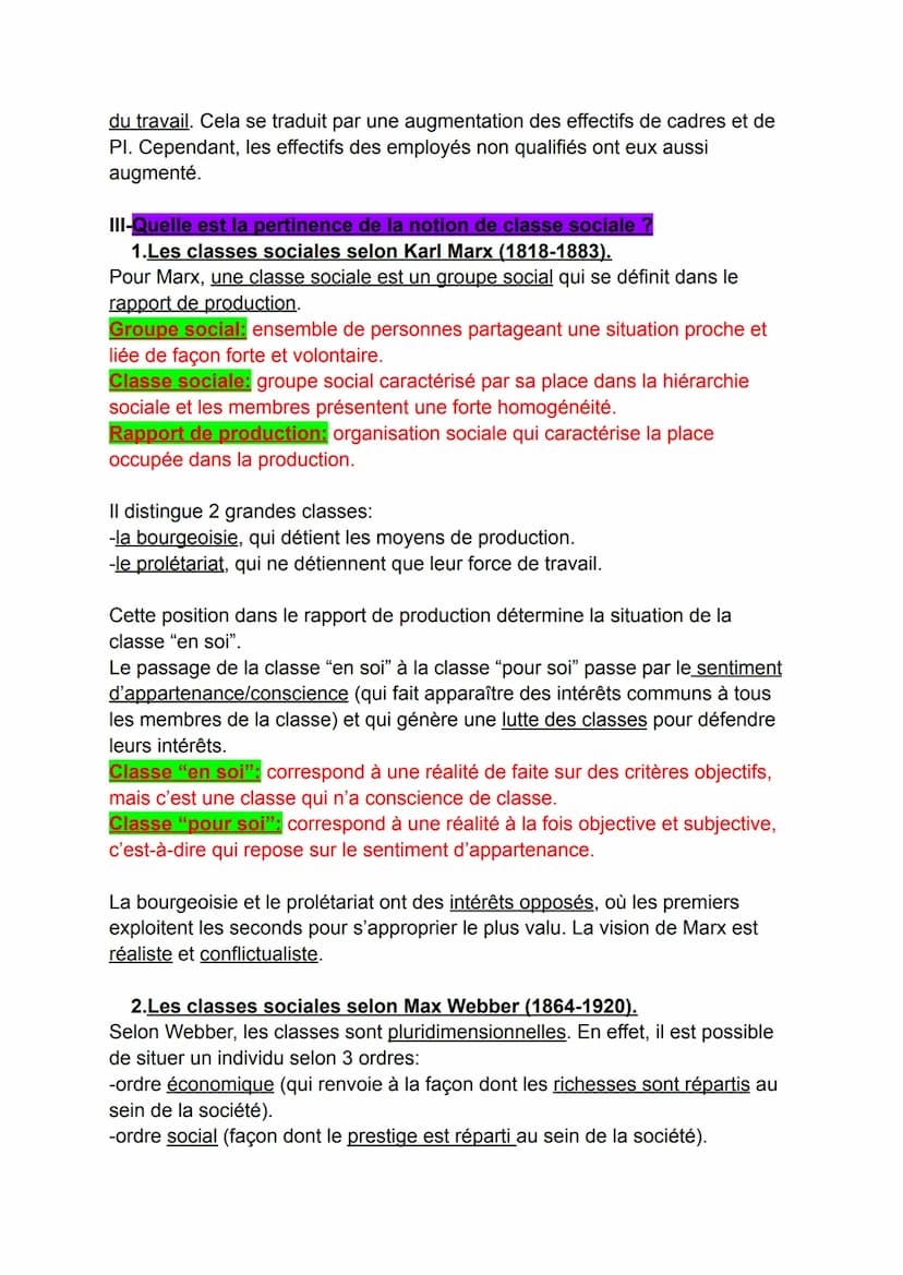Fiche de révision
-Chapitre 3-
Comment est structurée la société française actuelle ?
I-Comment déterminer la position d'un individu dans l'