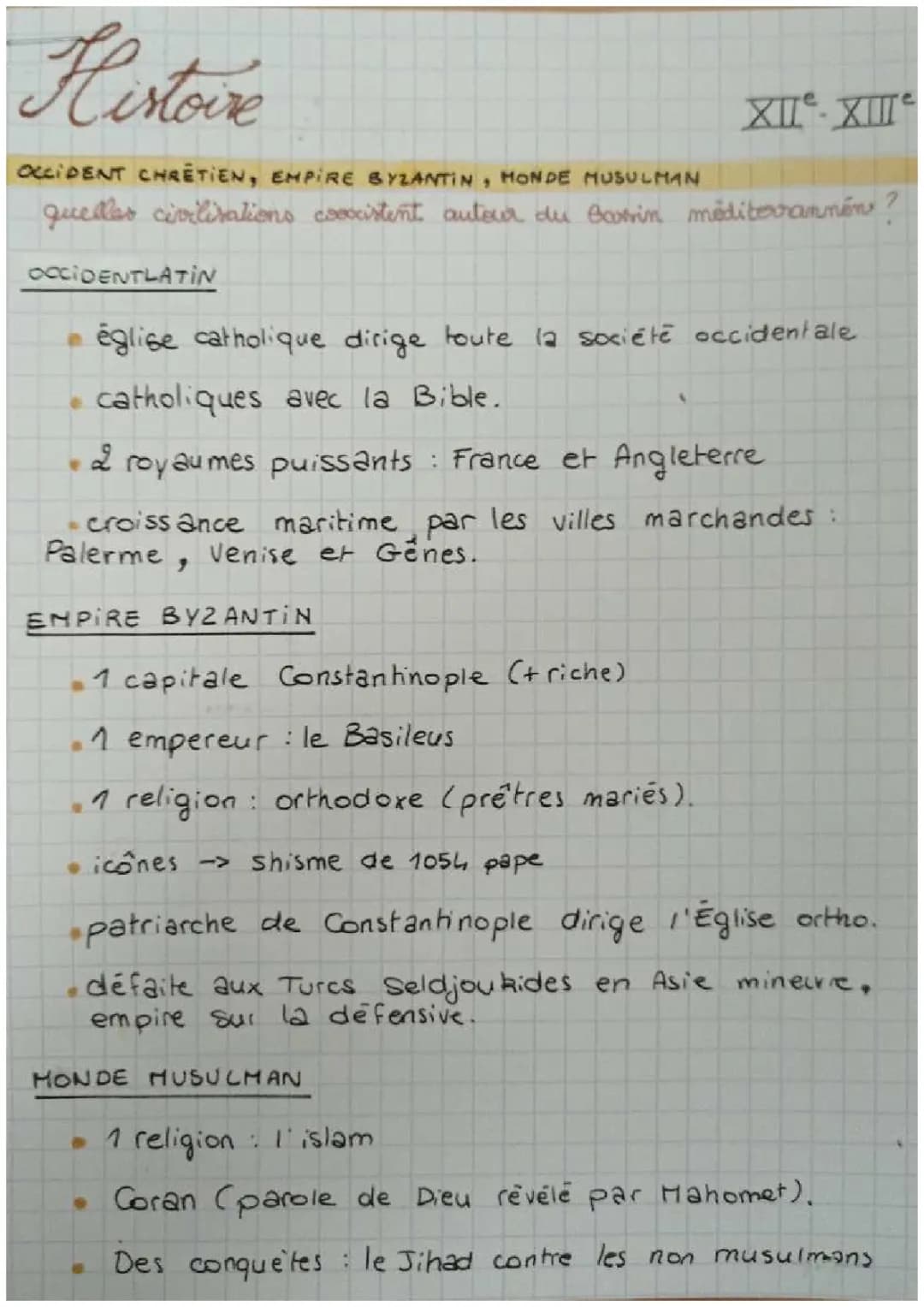 Les empires médiévaux de la Méditerranée et les deux premières croisades: Analyse des événements clés