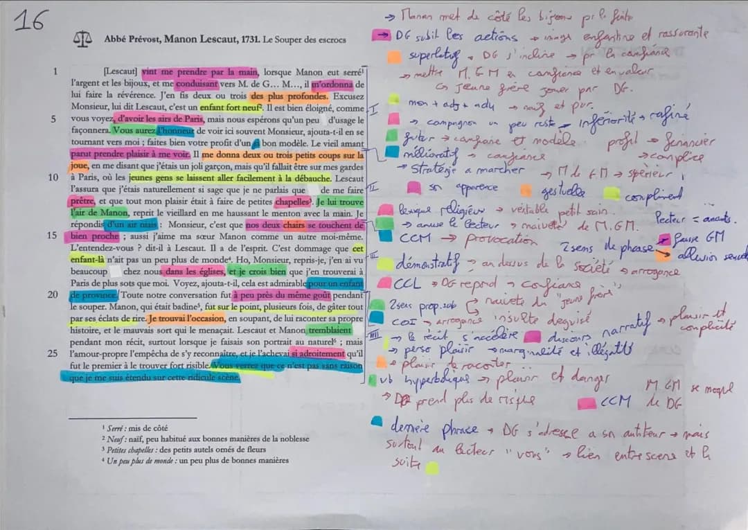 explication linéaire Manon Lescaut (Le Souper des escrocs), Abbé Prévost