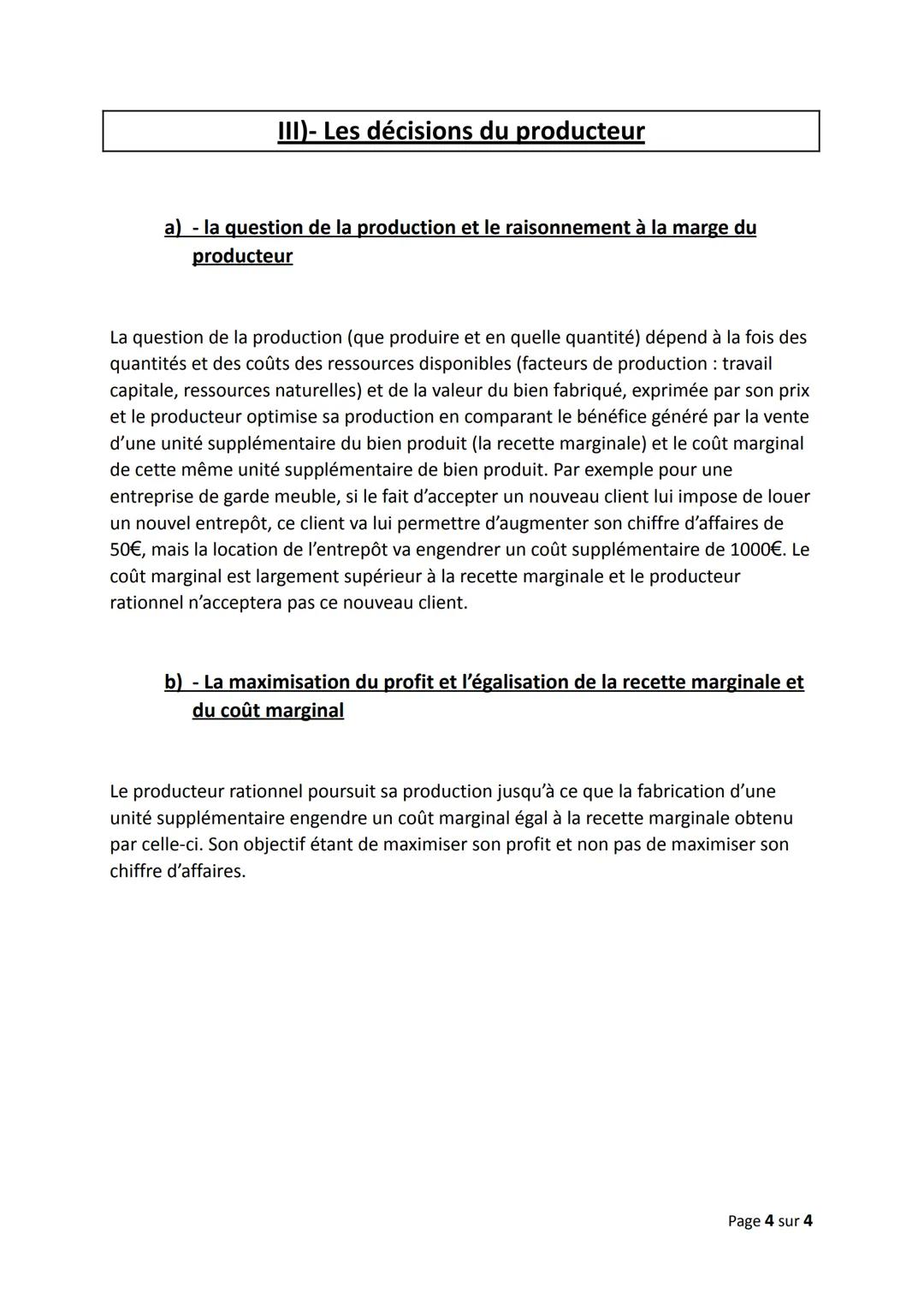 Chapitre 2) Les décisions du consommateur et du
producteur
Objectifs du chapitre :
Définir la rationalité
Analyser la rationalité individuel