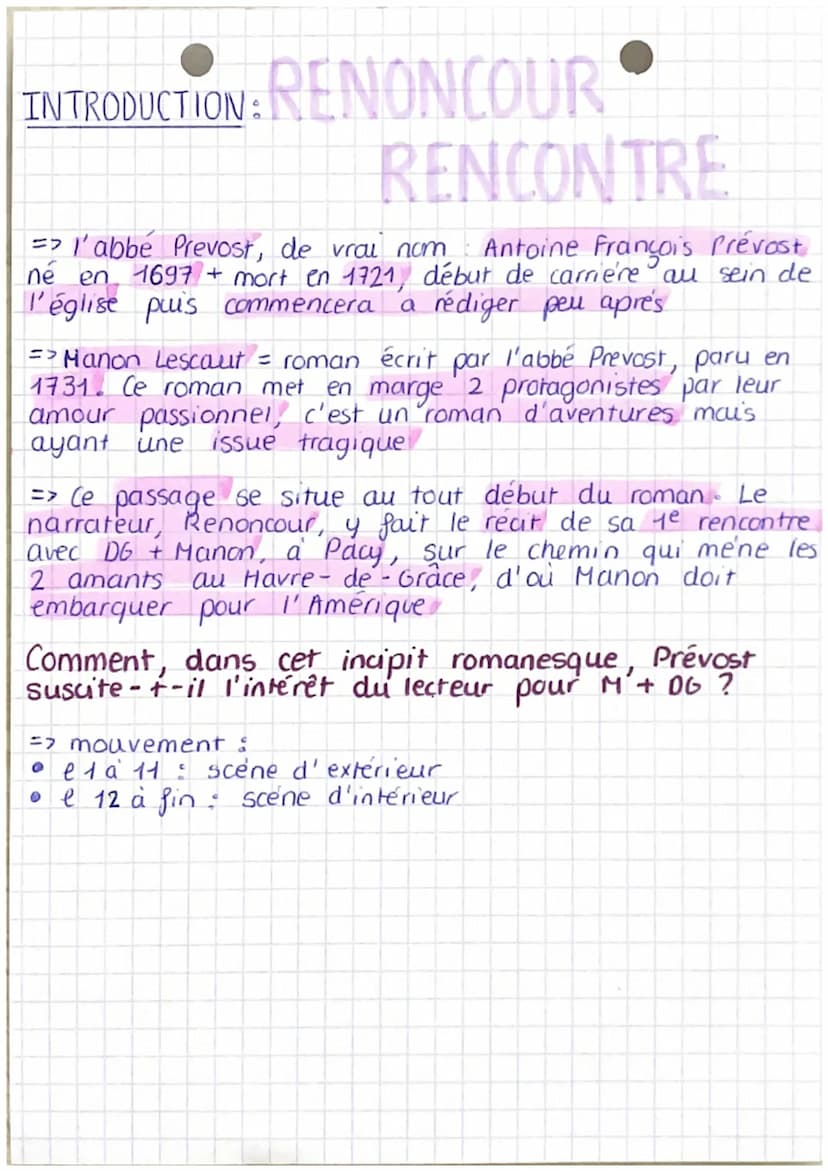 lieu marginal, mal
frequente: susare
curiosite du lecteur
désir de voir ce qui
n'est pas encore
visible
Renoncour semble
décide à passer son