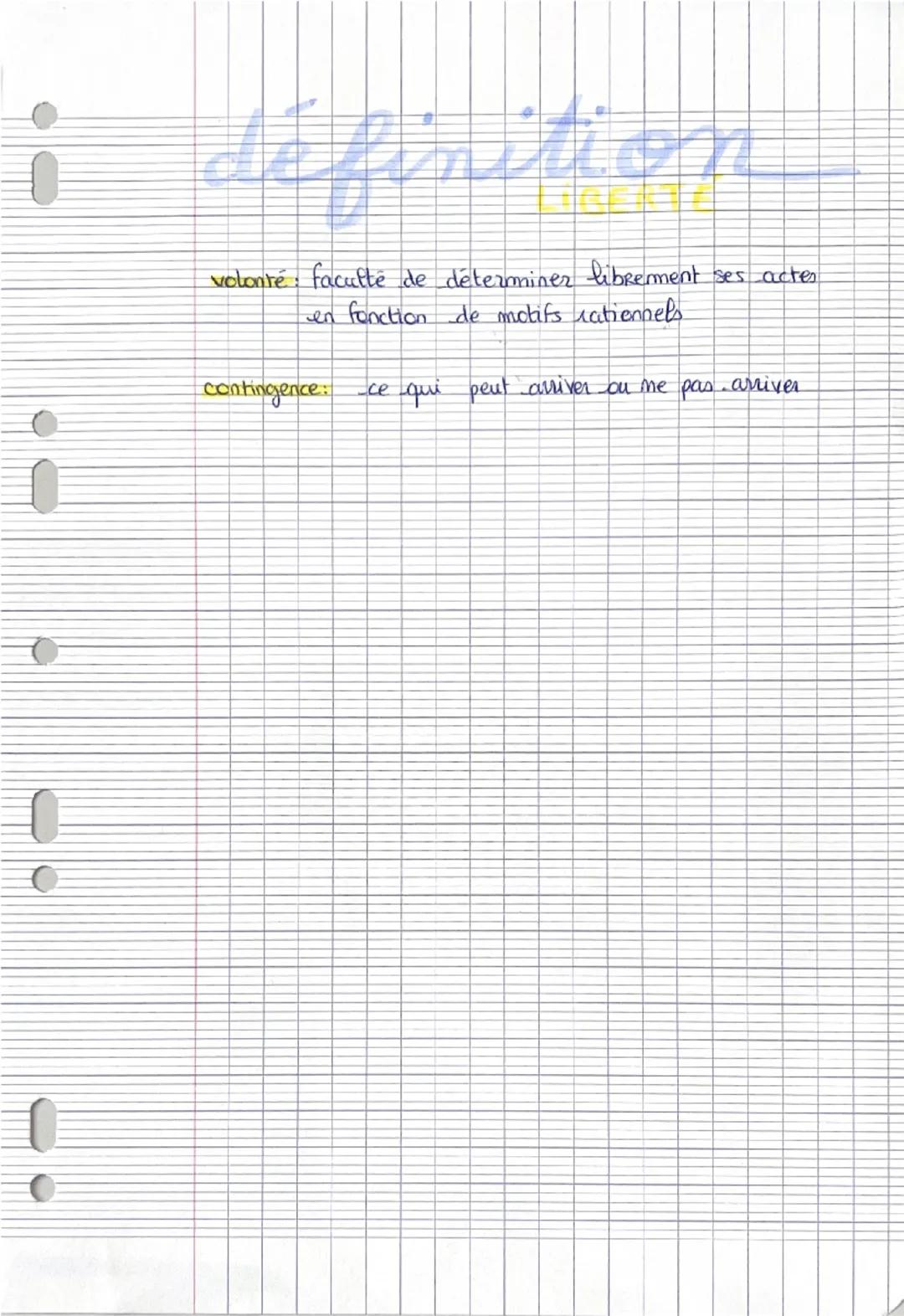 --- OCR Start ---
0
0
LIBERTE
définition: fait de faire ce que l'on veut quand on veut, absence
de contraintes et plein épanouissement des d