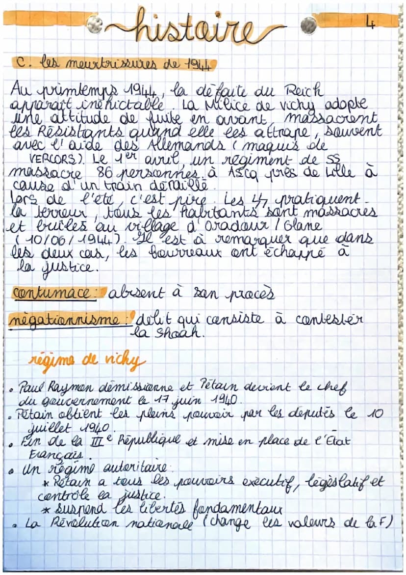 histoire
Resistance et collaboration
La France entre 1940 et 1944
introduction | = une France traumatisé par la défaite:
vrai danger.
- cert