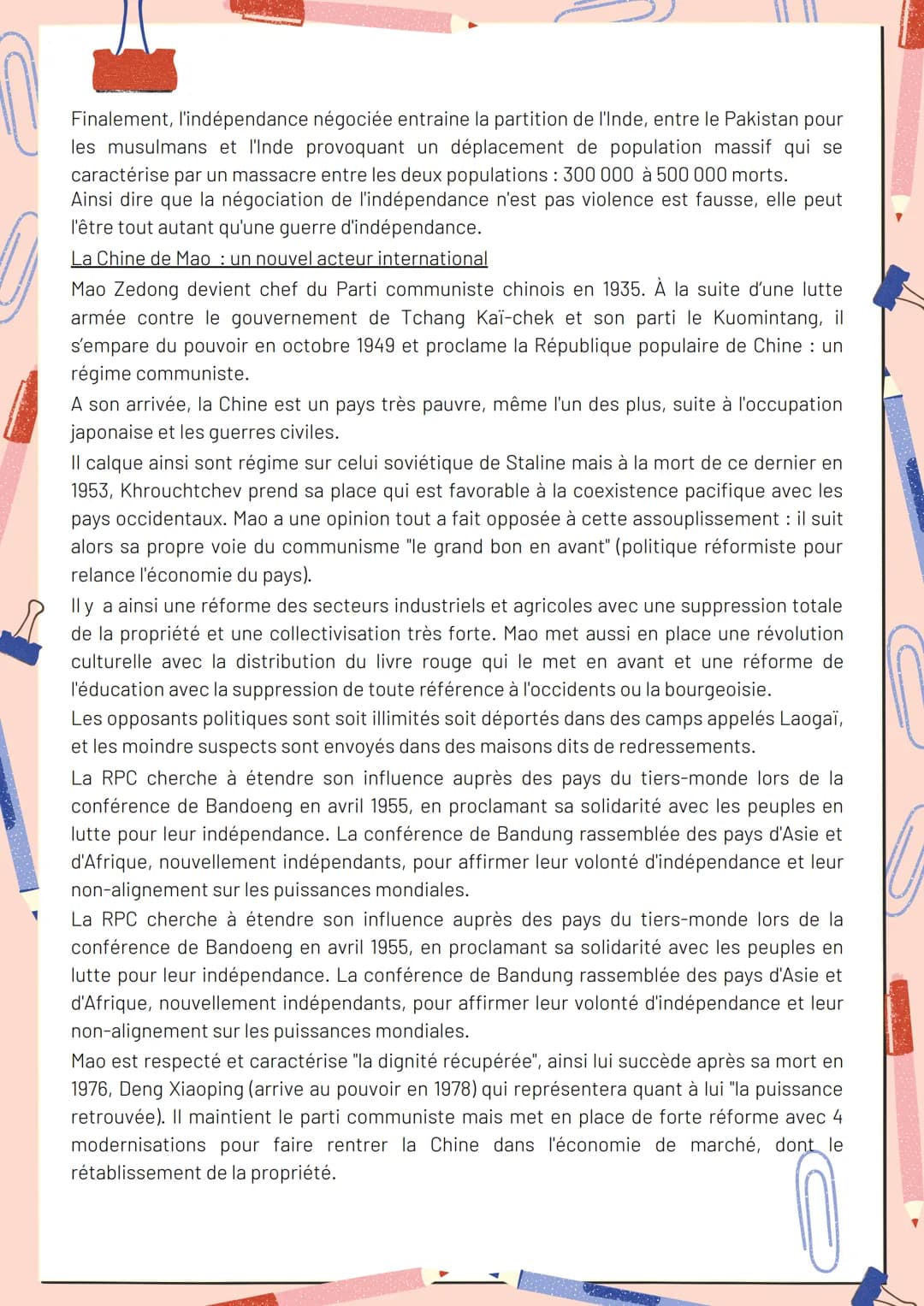 Histoire - Thème 2
:
Chapitre 2 Une nouvelle donne géopolitique,
bipolarisation et émergence du tiers-monde
Le terme de "Tiers-monde" vient 