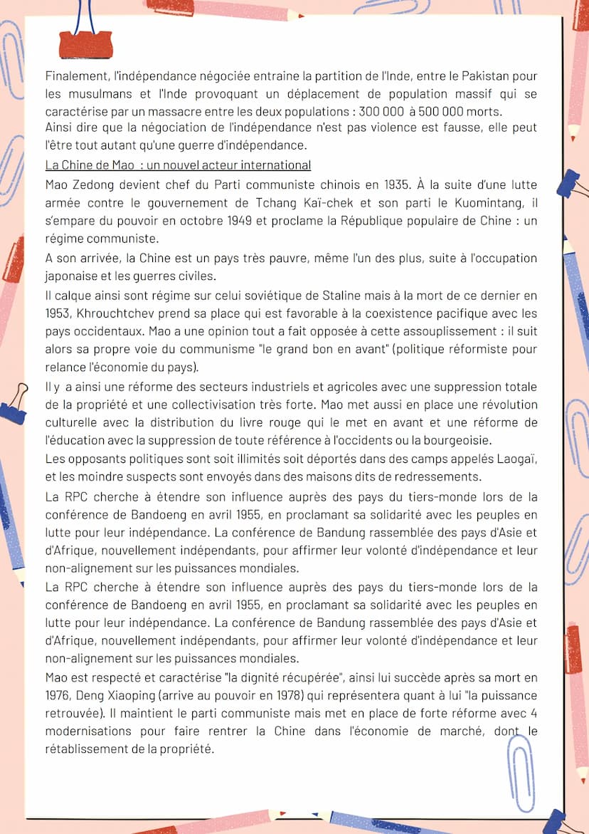 Histoire - Thème 2
:
Chapitre 2 Une nouvelle donne géopolitique,
bipolarisation et émergence du tiers-monde
Le terme de "Tiers-monde" vient 