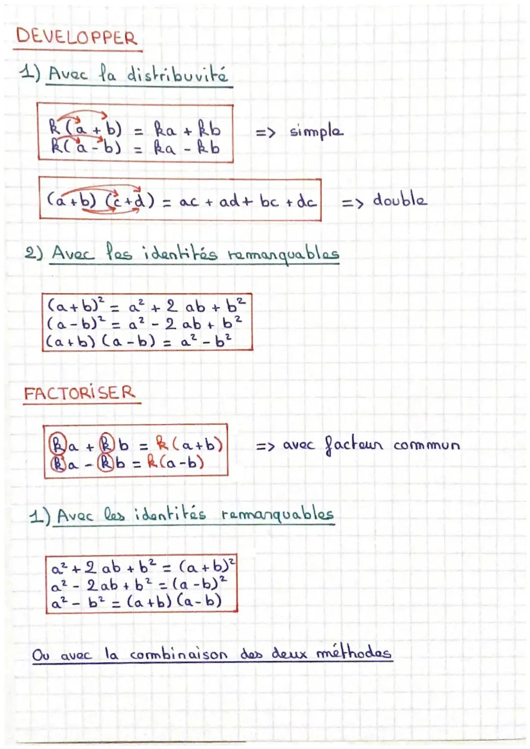 Developper et Factoriser 