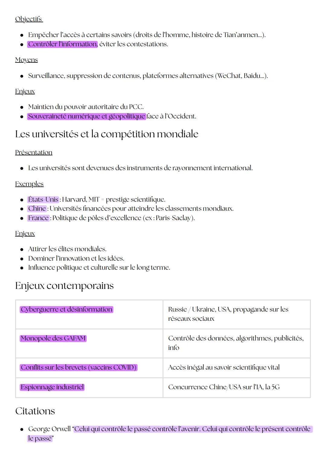 La connaissance, enjeu politique et
géopolitique
Pourquoi et comment la connaissance est-elle un enjeu de pouvoir, de contrôle et d'influenc