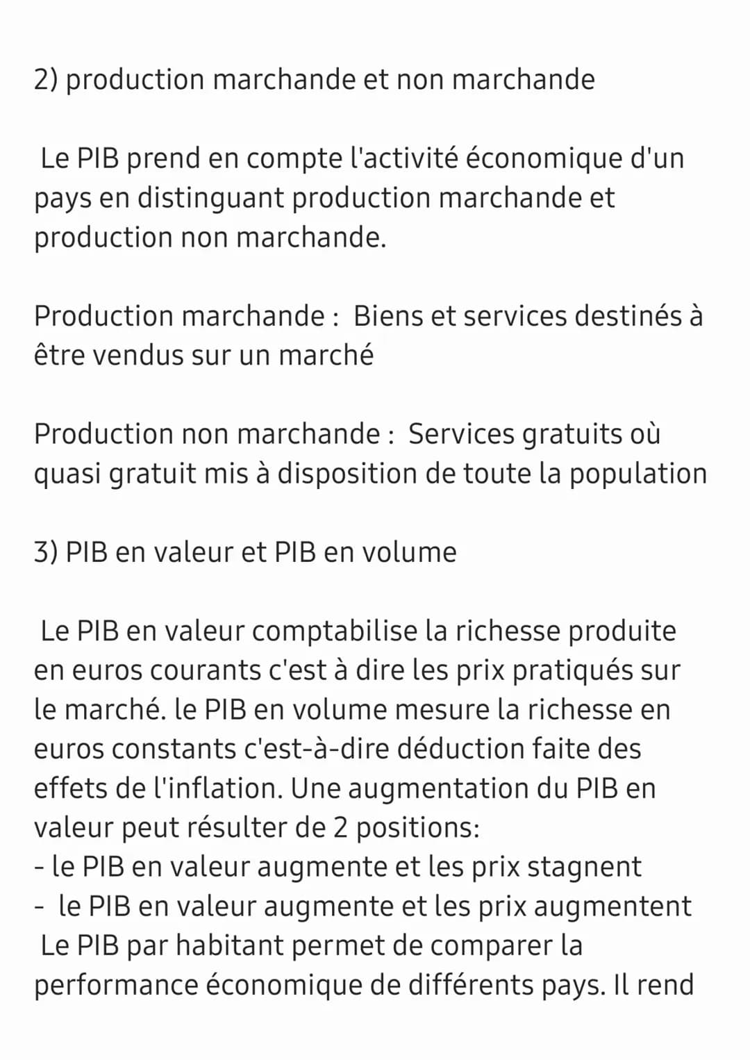 Chapitre création de richesses et amélioration du
niveau de vie
Croissance économique : augmentation de la
richesse produite et à dire une a