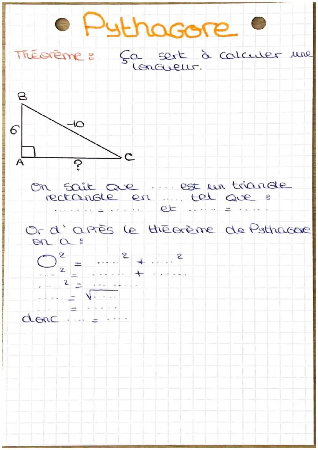 théorème de Pythagore 