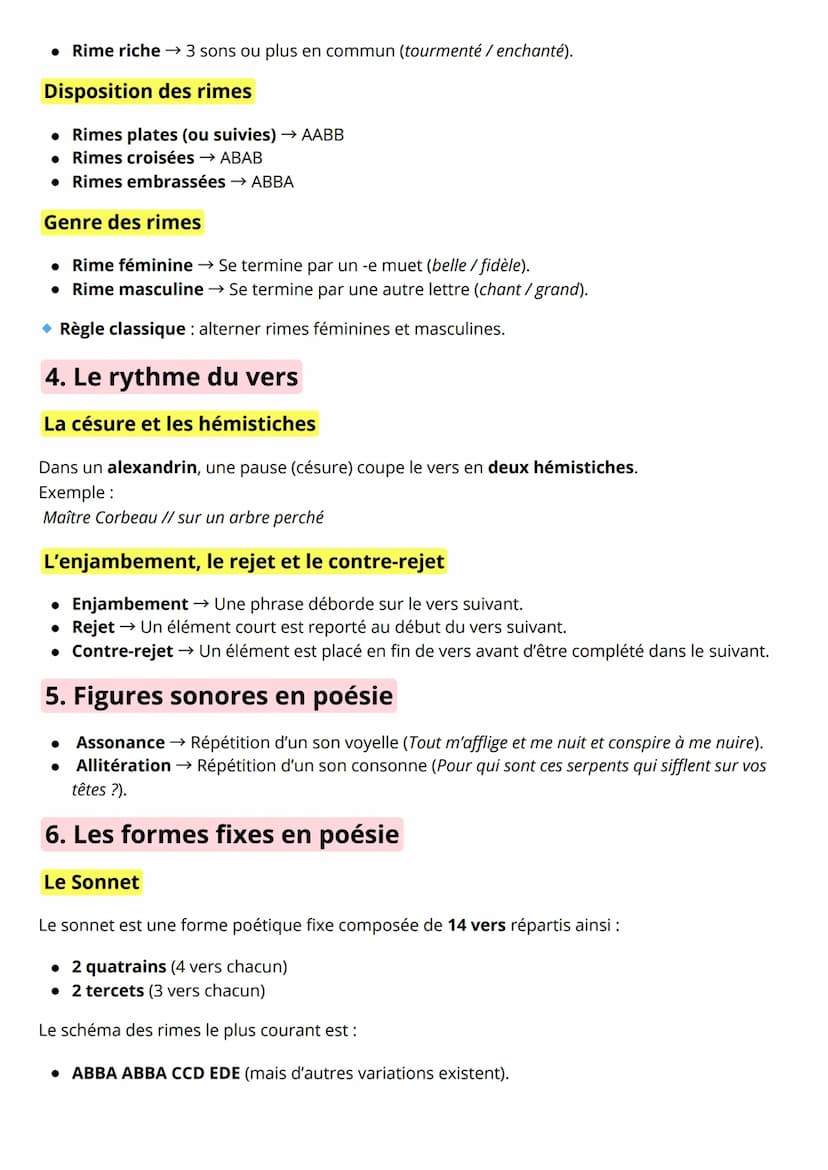 --- OCR Start ---
1. Définition
LA VERSIFICATION
4e
La versification est l'ensemble des règles qui régissent l'écriture poétique: organisati