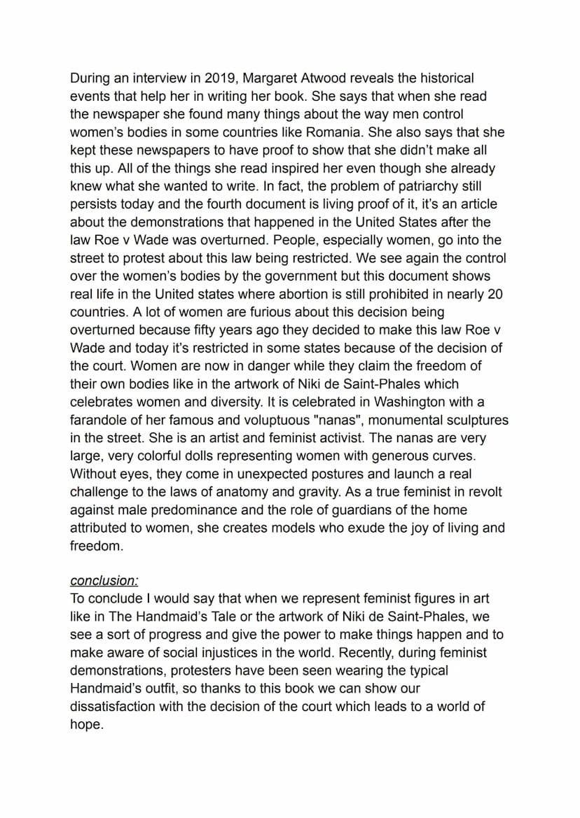 Dossier personnel LLCER
Thématique : Arts et débats d'idées
Axe : Art et contestation
Problématique: How does art contribute to the feminist
