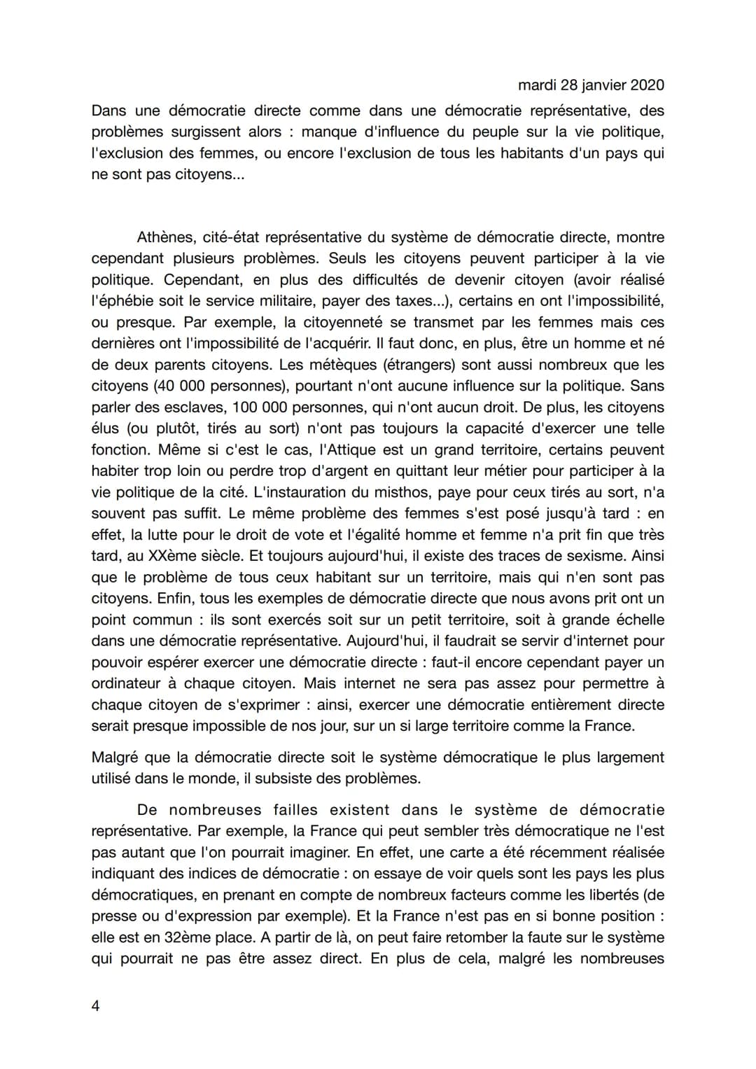 mardi 28 janvier 2020
Les citoyens entre démocratie directe et démocratie
représentative de l'Antiquité à nos jours.
Perle Fainas-Martin
C'e