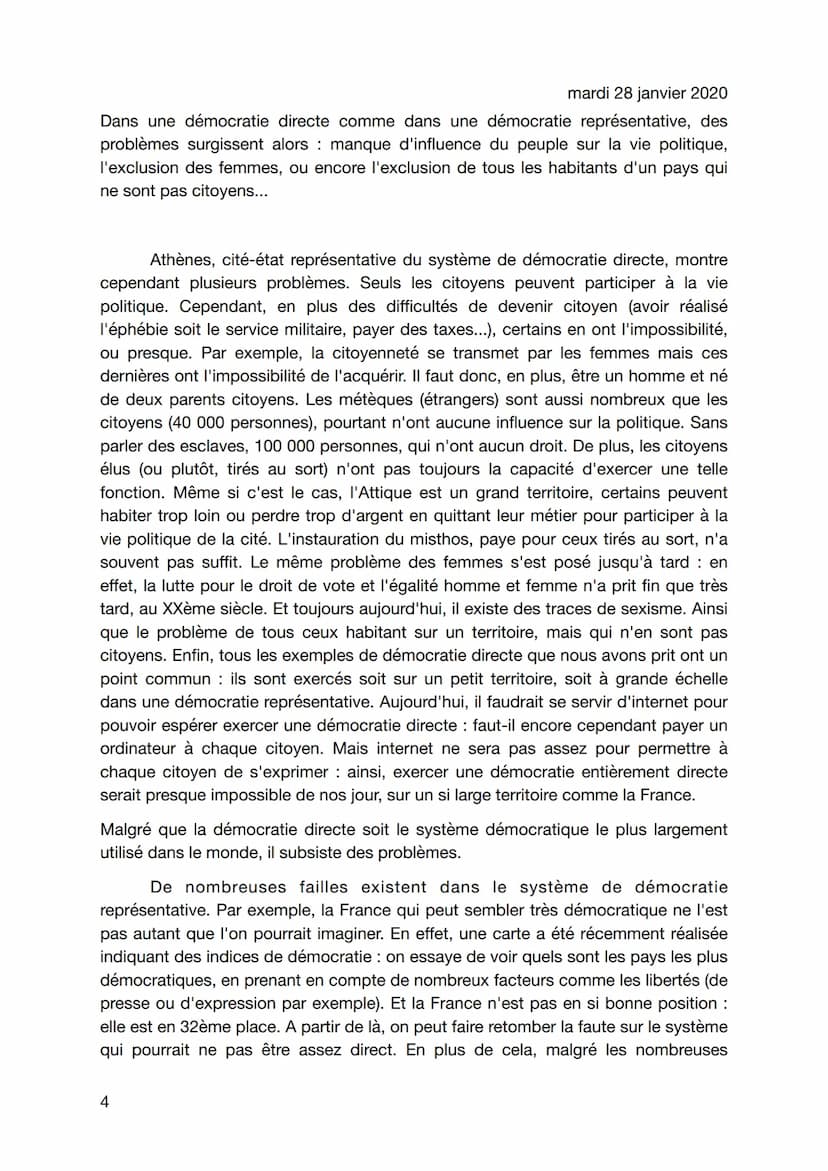 mardi 28 janvier 2020
Les citoyens entre démocratie directe et démocratie
représentative de l'Antiquité à nos jours.
Perle Fainas-Martin
C'e