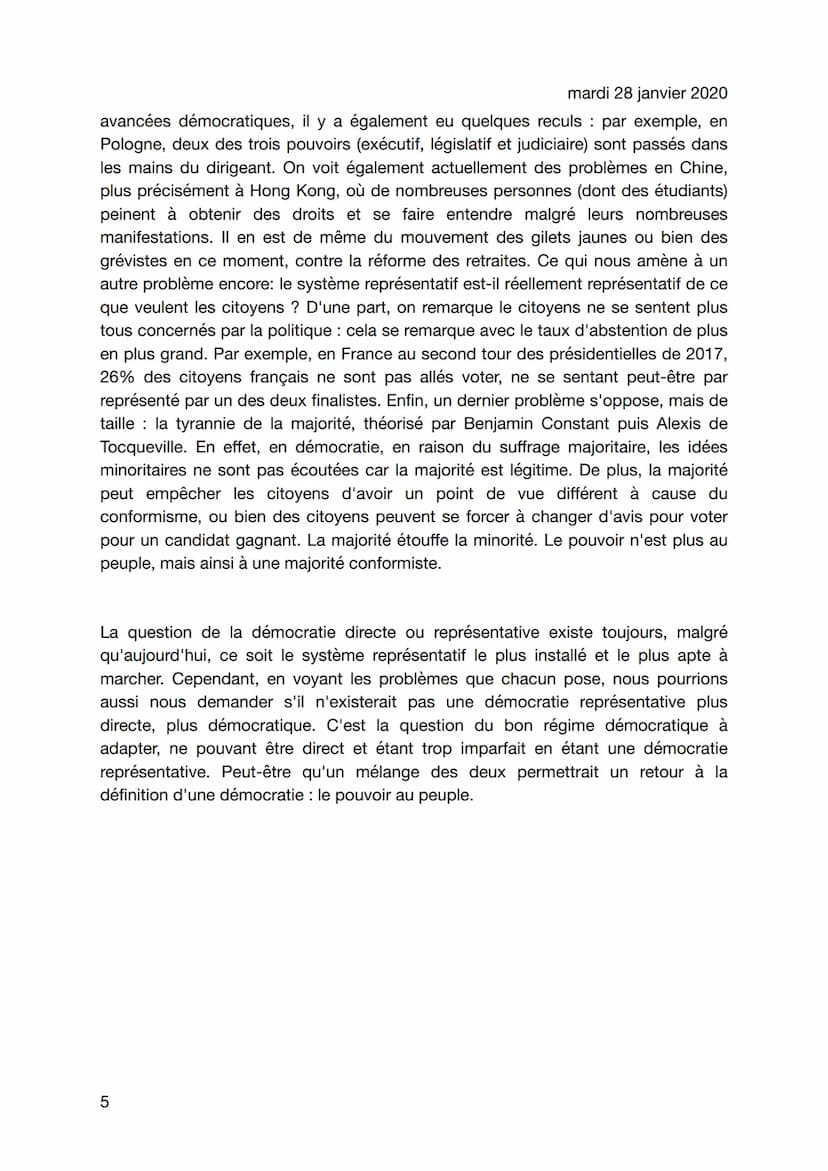 mardi 28 janvier 2020
Les citoyens entre démocratie directe et démocratie
représentative de l'Antiquité à nos jours.
Perle Fainas-Martin
C'e