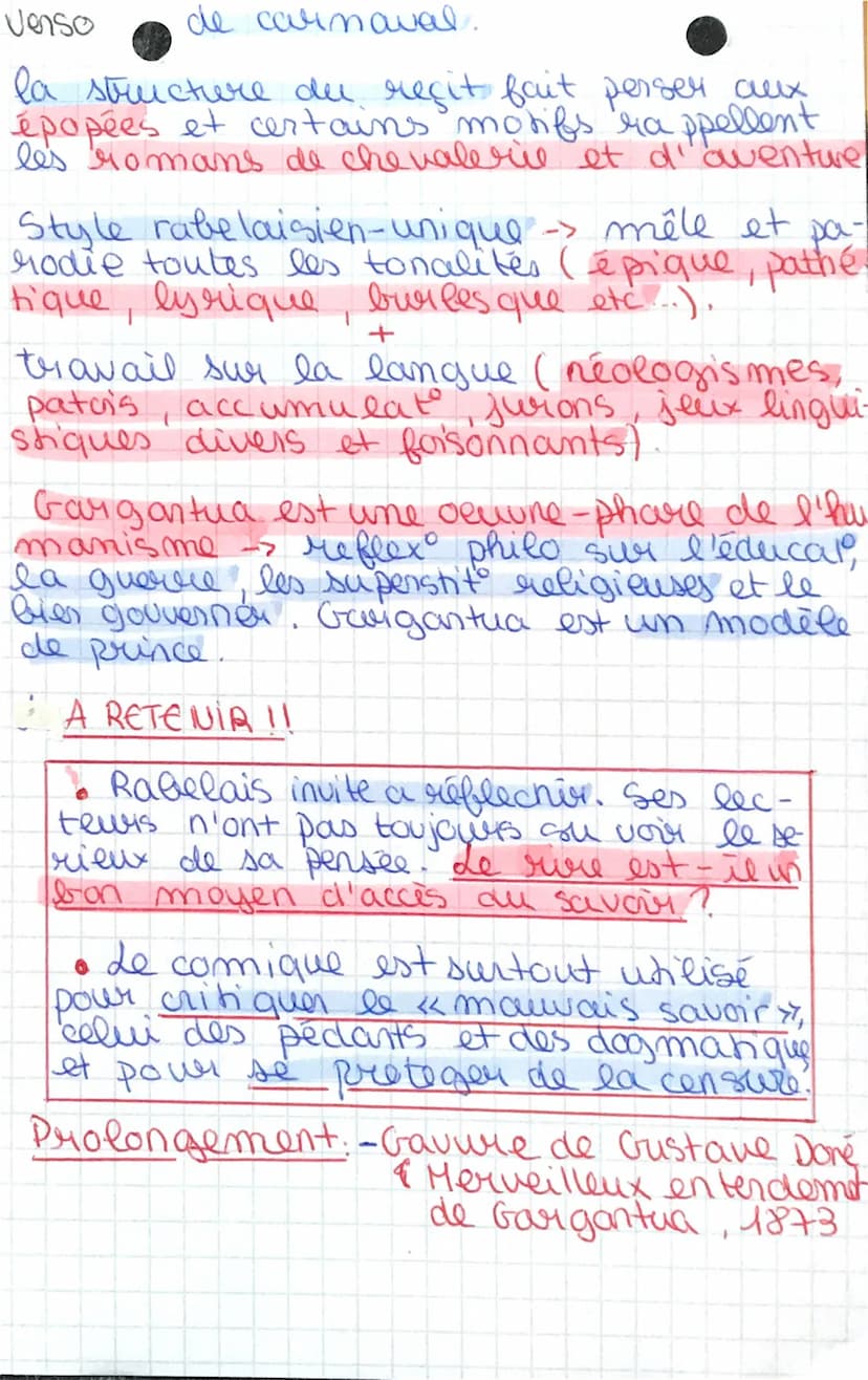 Recto Gargantua.
d'auteur, Rabelai's (1483 00 1494 - 1553
-Né en Touraino.
-fils d'avocat, fait des études de droit
avant d'entrer dans les 