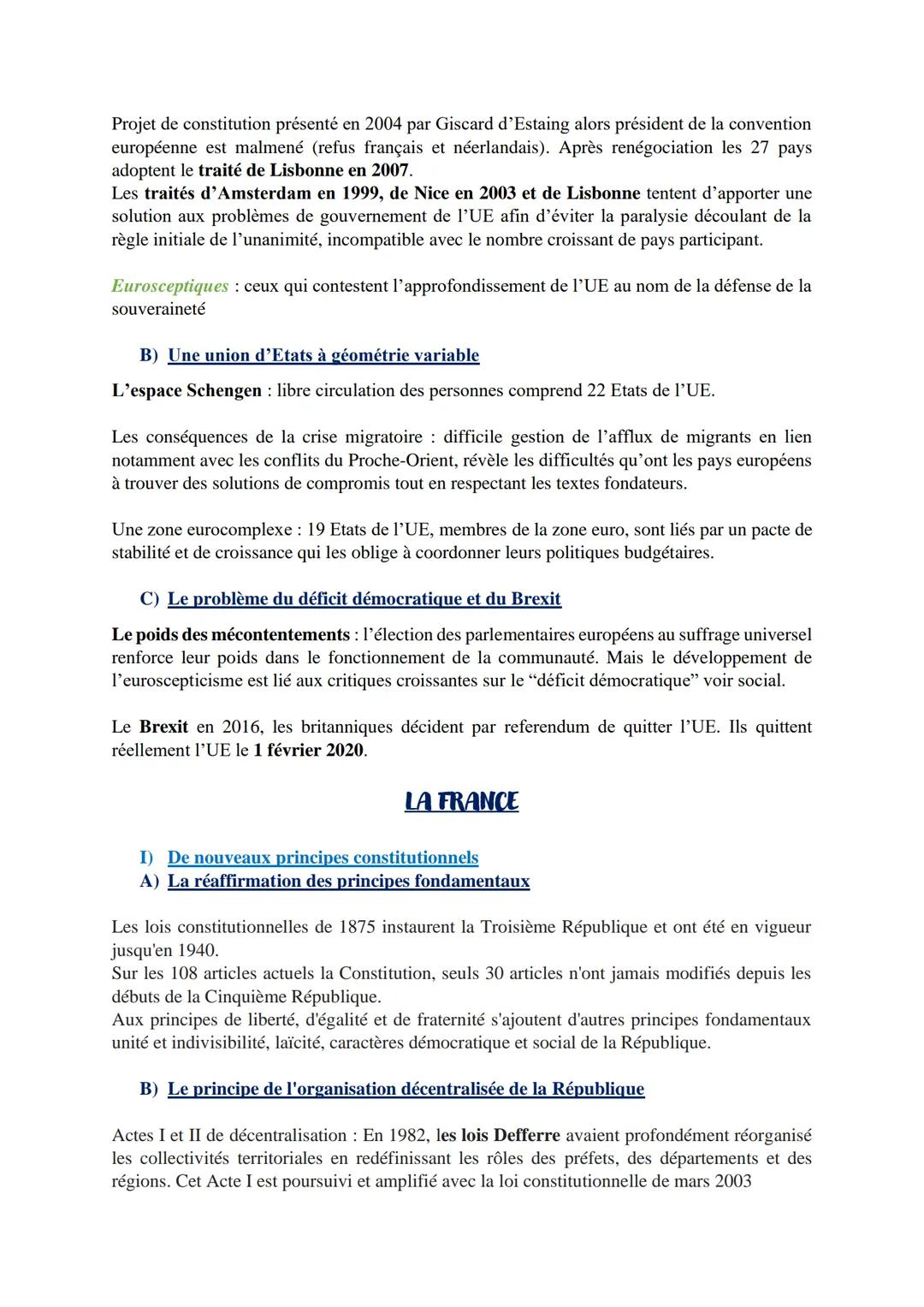 # Le monde, l'Europe et la France depuis les années 90 entre
coopérations et conflits

LE MONDE

I) Entre espoirs de paix et nouvelles confl