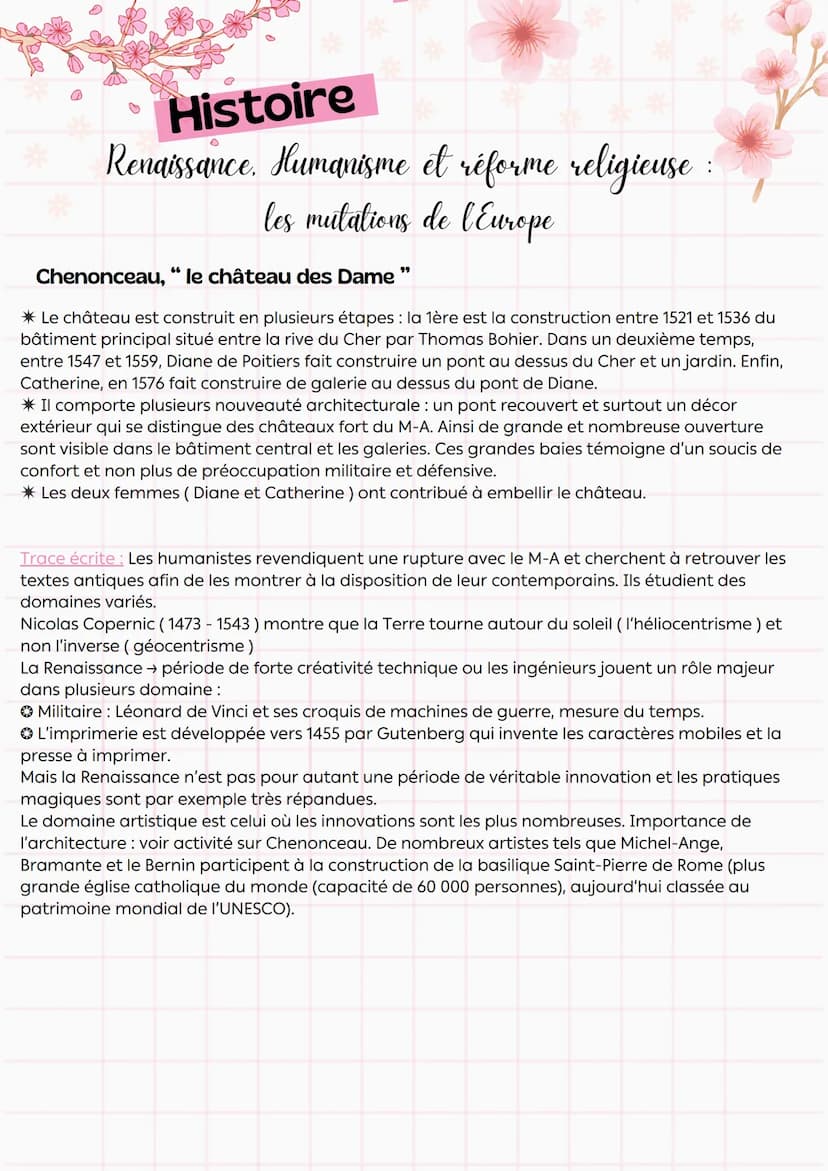 --- OCR Start ---
• Histoire
Renaissance. Humanisme et réforme religieuse :
les mutations de l'Europe
Définition
• La Renaissance naît en It