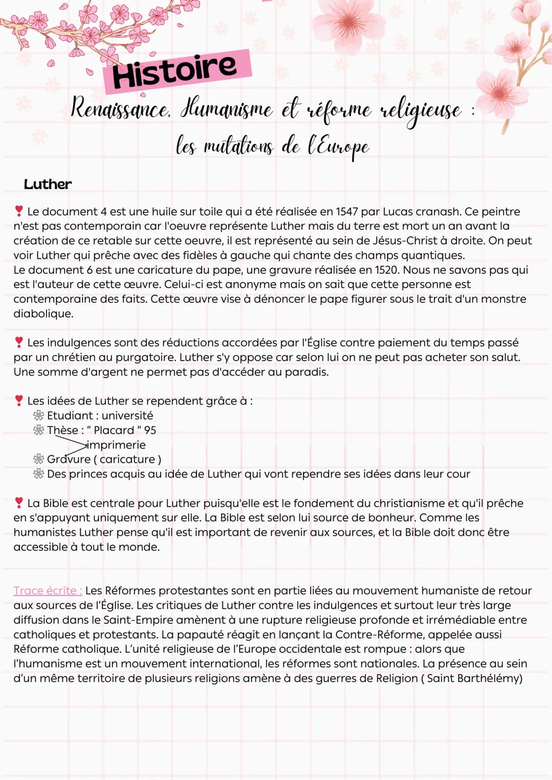 --- OCR Start ---
• Histoire
Renaissance. Humanisme et réforme religieuse :
les mutations de l'Europe
Définition
• La Renaissance naît en It