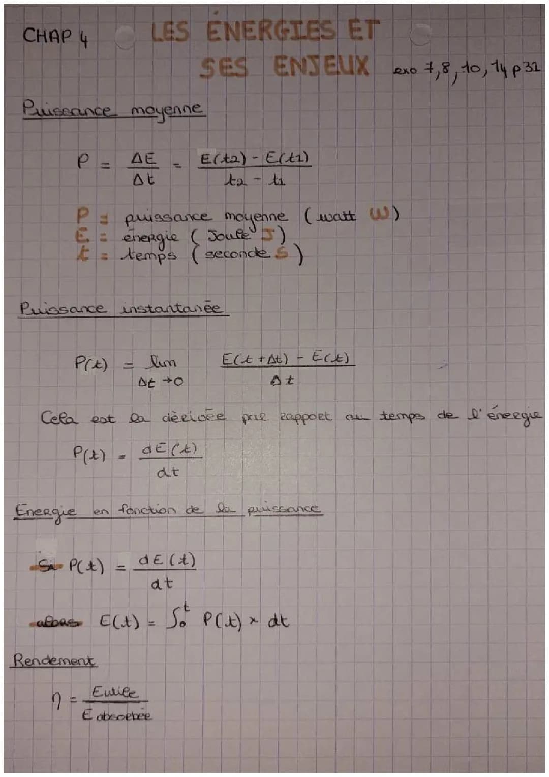 Comprendre la puissance instantanée et la conversion d'énergie