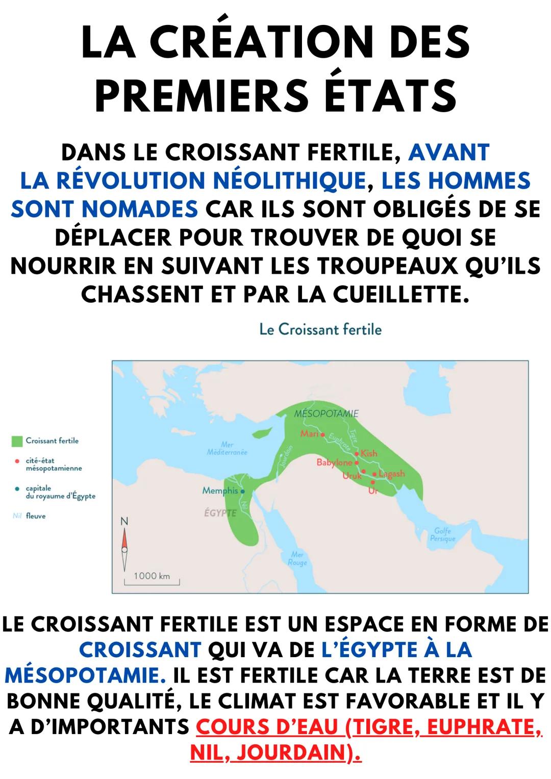 LES PREMIERS ÉTATS
Histoire, 6ème
Introduction :
La révolution néolithique
qui débute aux alentours
de 10 000 avant JC, favorise
une organis