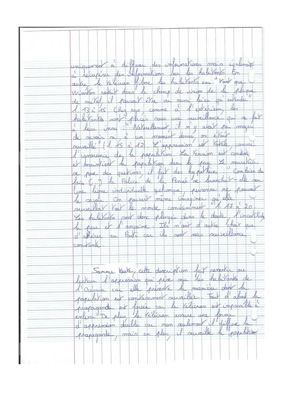 HLP terminale : DS
→ Lisez cet extrait de roman.
[1984 se passe à Londres, capitale de l'Océania, dirigée par le régime
totalitaire de l'Ang