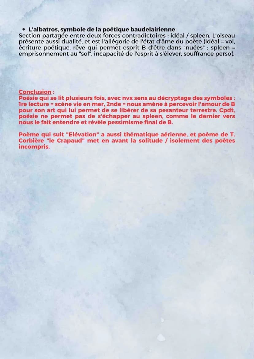 LA POESIE DU XIXE AU XXIE SIECLE
L'ALBATROS
L'ALCHIMIE POETIQUE LA BOUE ET L'OR
:
♥ll INTRODUCTION
Paru ds La revue Française en 1859, le po