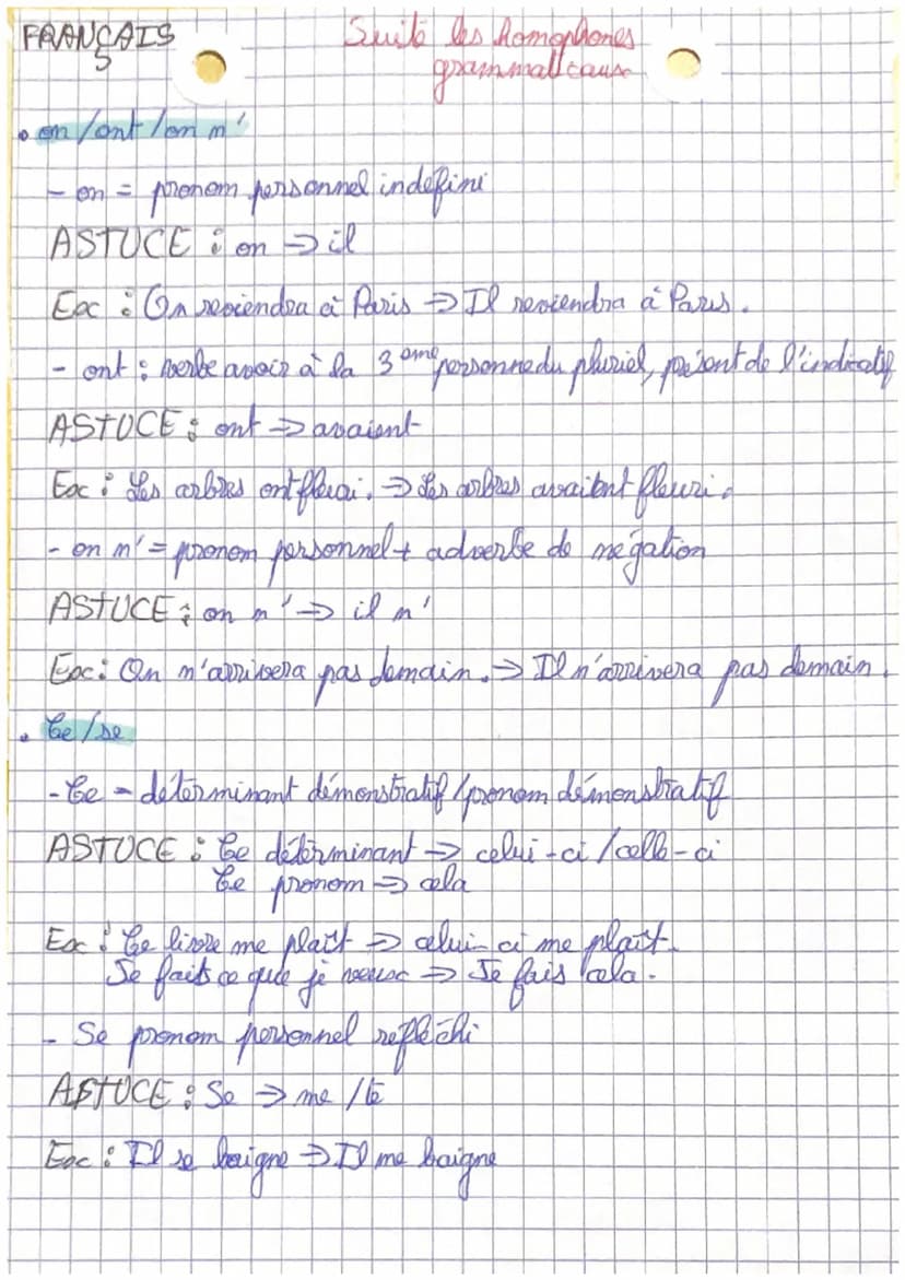 FRANCAIS
5
ba/a
Fa=
ites homophones gramulet
perbe avoir, 3⁰ personne du présent de l'indicatif
ASTUCE: a avait
Foc. Il a perdu
- à = prépos