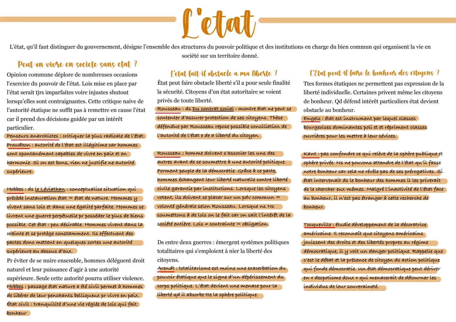 •L'etat
L'état, qu'il faut distinguer du gouvernement, désigne l'ensemble des structures du pouvoir politique et des institutions en charge 