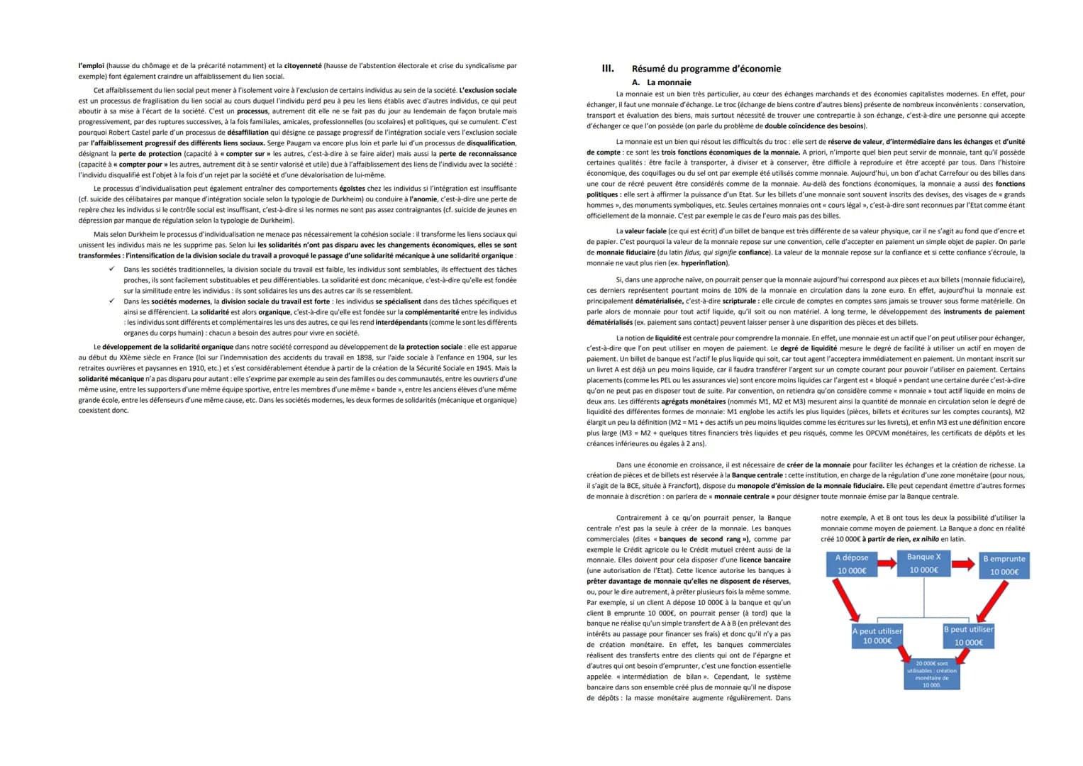 Sommaire
1.
II.
III.
IV.
V.
L'essentiel du cours de Sciences économiques et sociales
Programme de première
VI.
Préambule du programme - quel
