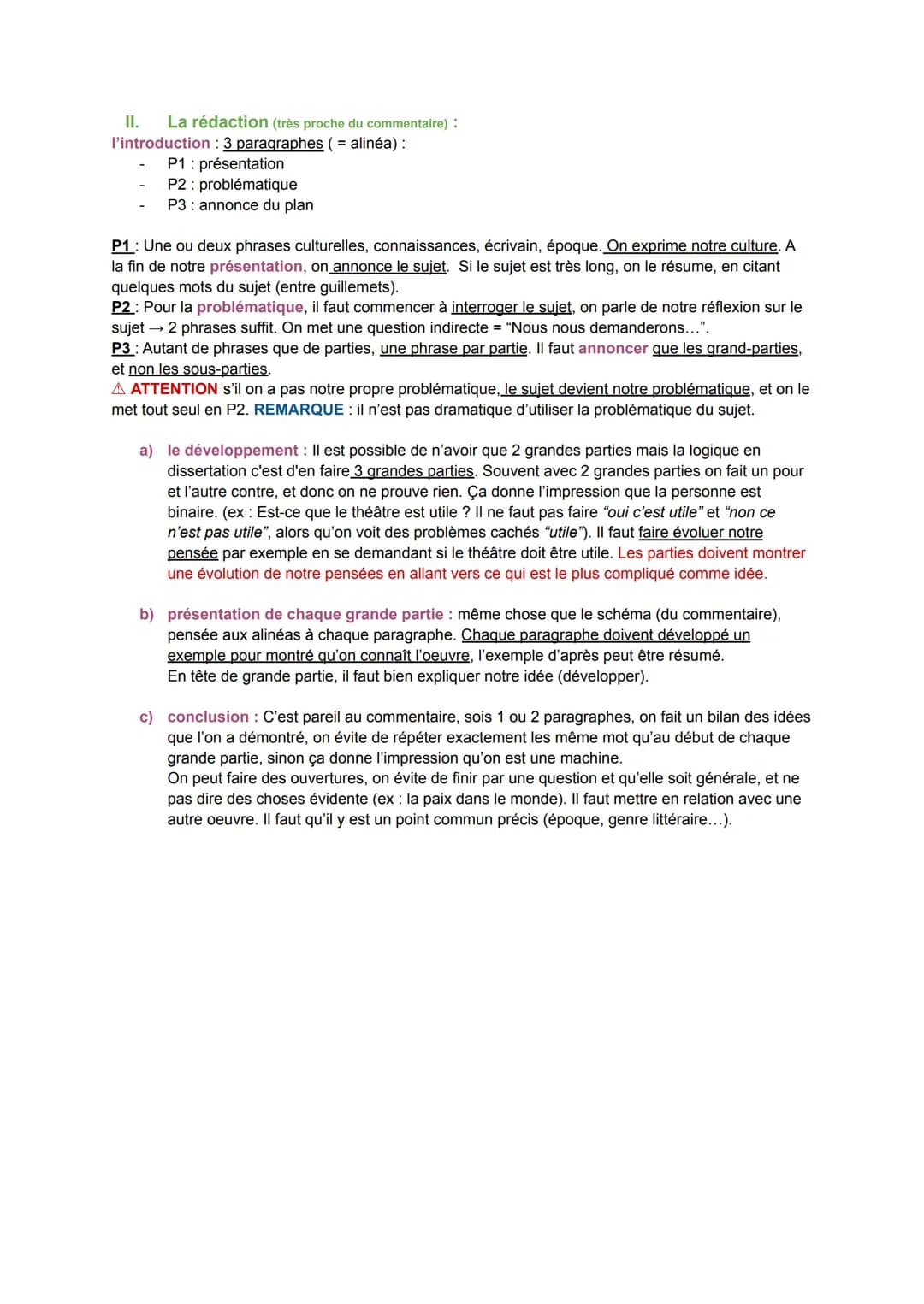 I.
Le brouillon :
Relire plusieurs fois le sujet (2 possibilitées):
une question
une citation/affirmation
Que ce soit l'un ou l'autre, dans 