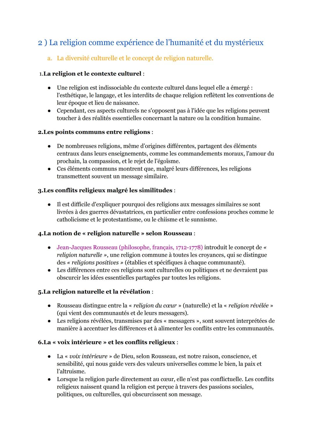 (9/17)
La religion :
(Séquence 3 Partie 3)
Introduction :
1.Les croyances religieuses :
• Ne se limitent pas à des idées sur le monde ou sur