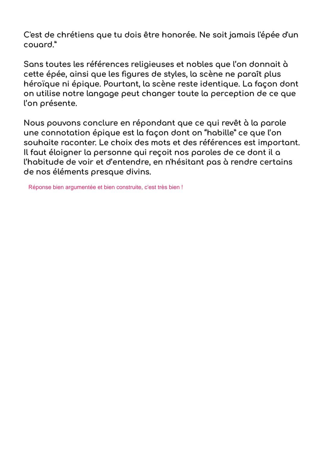 Deux excellents exercices pour un très bon devoir !
16
Le propos est bien maîtrisé et construit, avec de bonnes réflexions !
Cela manque peu