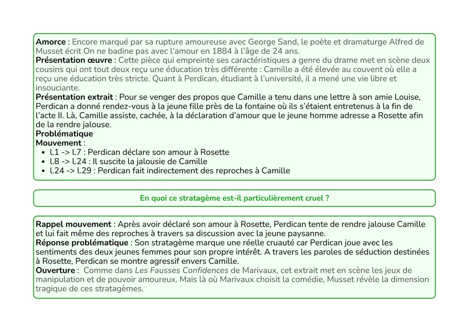 # En quoi ce stratagème est-il particulièrement cruel ?
longueur réplique P = domine l'échange
didascalie = plusieurs destinataires (double 