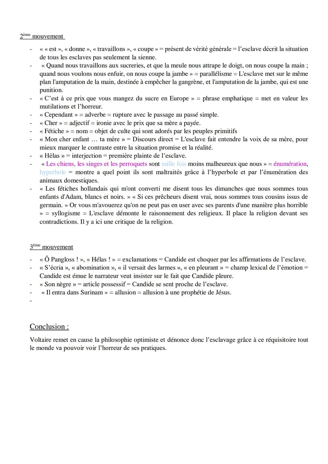 Introduction :
Dans ce texte Voltaire a voulu dénoncer l'esclavage grâce à un réquisitoire contre l'esclavage. Pour cela il
mettra en scène 