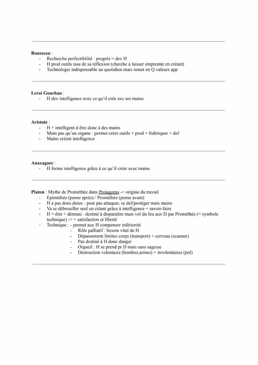 La technique : savoir faire : H = faculté de fabriquer
La Technique
savoir faire visant l'utilité et l'efficacité (outils, machines, robots)