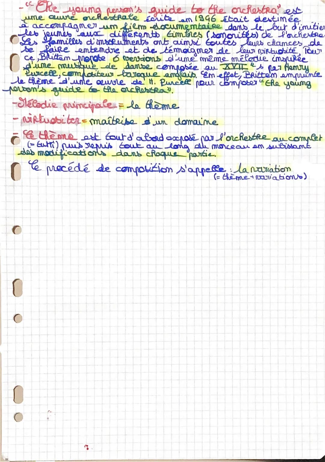 Contrôle musique : chap. I
I Definitions
L'orchestr est um ensemble important de musicions,
reumis pour excecuter une exurere musicale. Les 