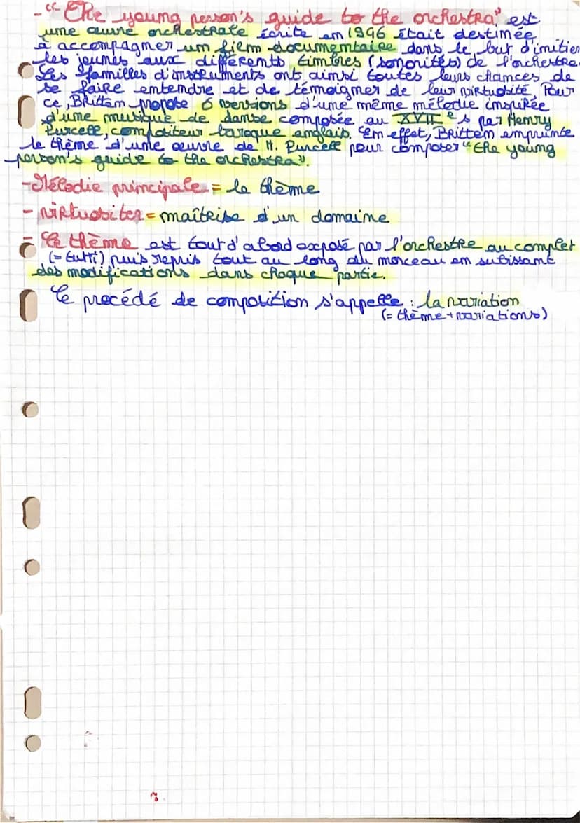 Contrôle musique : chap. I
I Definitions
L'orchestr est um ensemble important de musicions,
reumis pour excecuter une exurere musicale. Les 