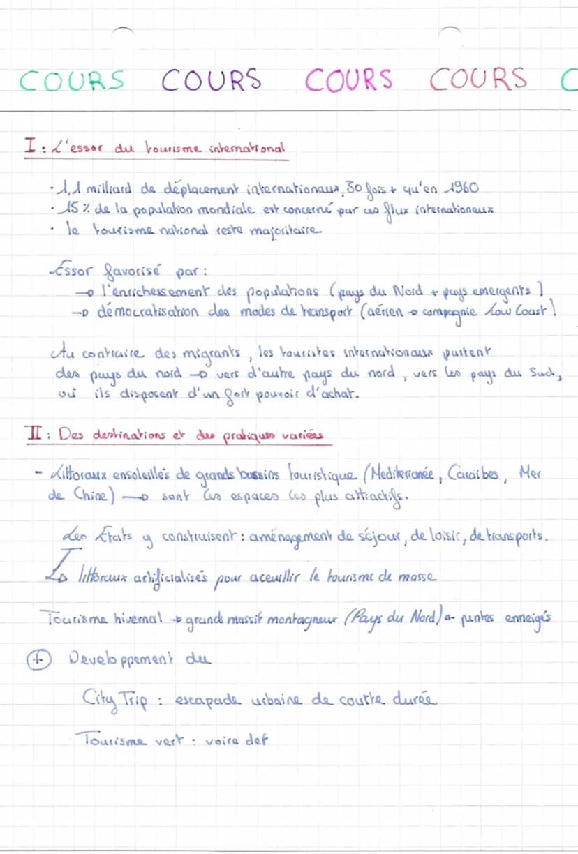 Theme 2: Les mobilités humaines transnationales.
CHAP - Le tourisme et ses espaces
T
Comment l'essor du tourisme a-t-il transformé certains 