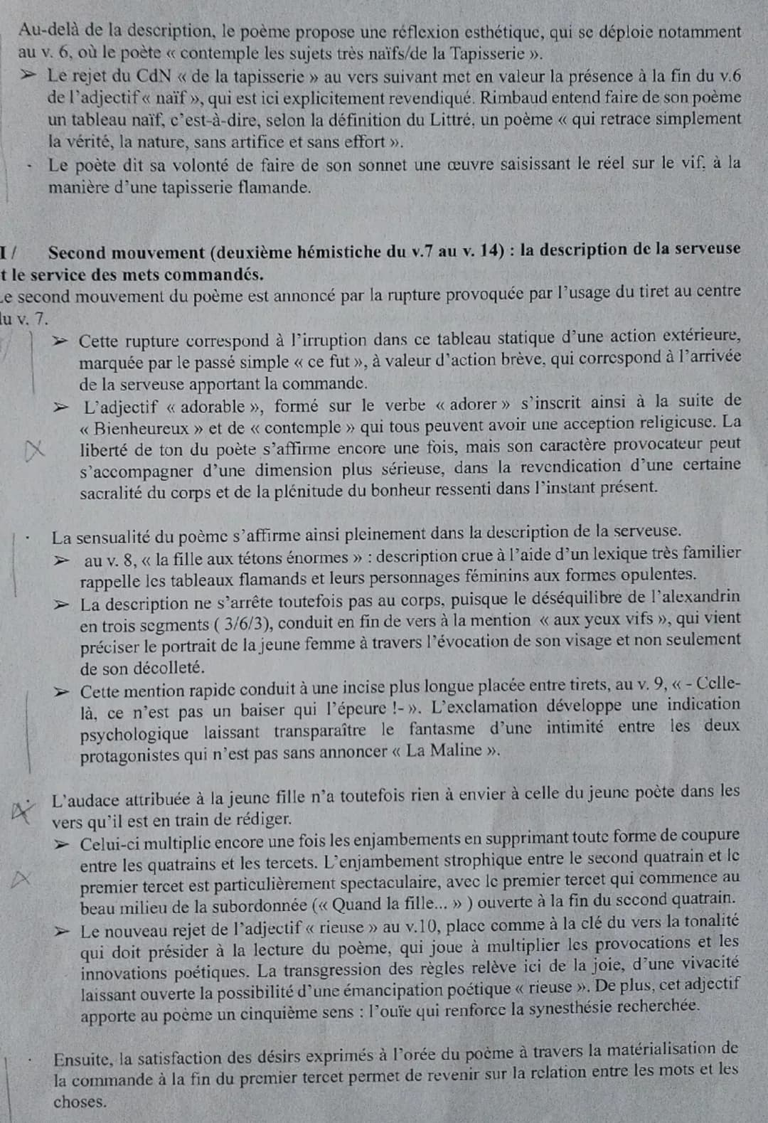 --- OCR Start ---
Fiche oral — texte 3 <<< Au Cabaret-Vert, cinq heures du soir >>>
Présentation de l'auteur et de l'œuvre: Arthur Rimbaud e