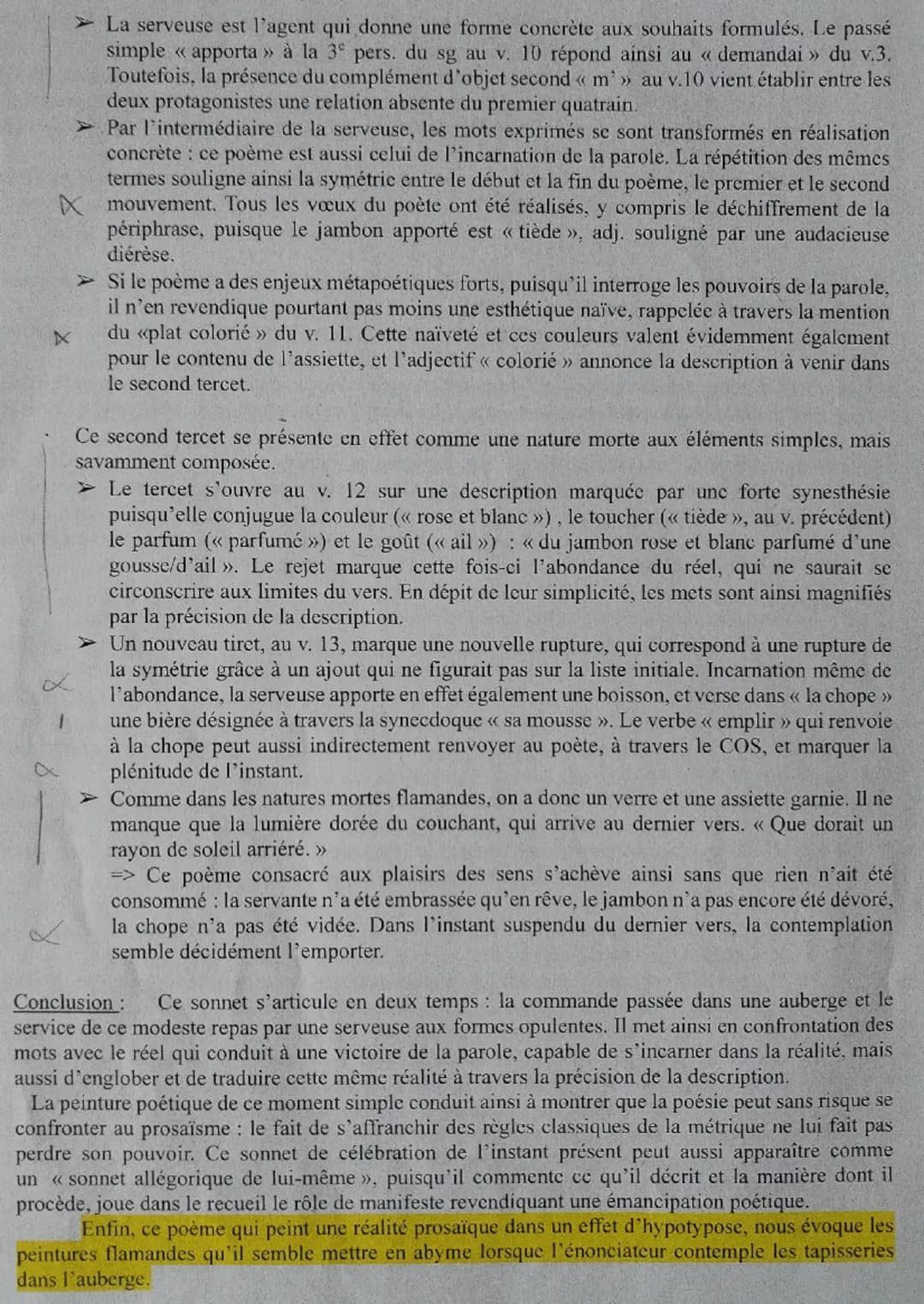 --- OCR Start ---
Fiche oral — texte 3 <<< Au Cabaret-Vert, cinq heures du soir >>>
Présentation de l'auteur et de l'œuvre: Arthur Rimbaud e