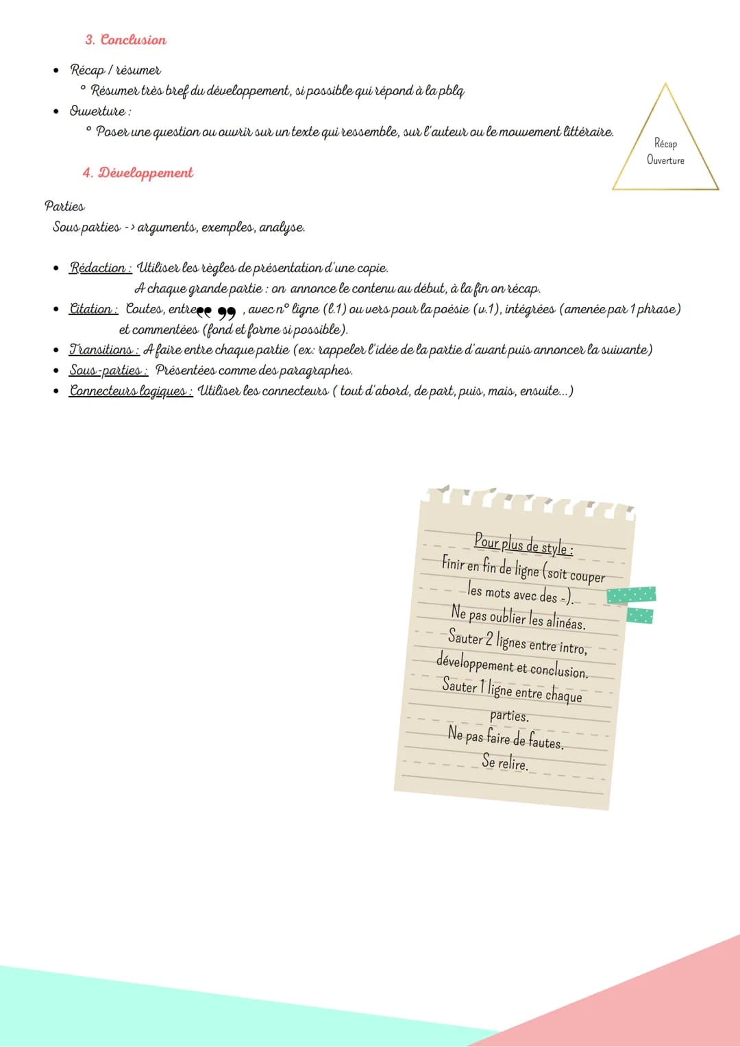 Méthode
Fiche méthode - Français
1. Travail préparatoire
Un commentaire doit être composé : c'est à dire qu'il a une intro, une conclusion e