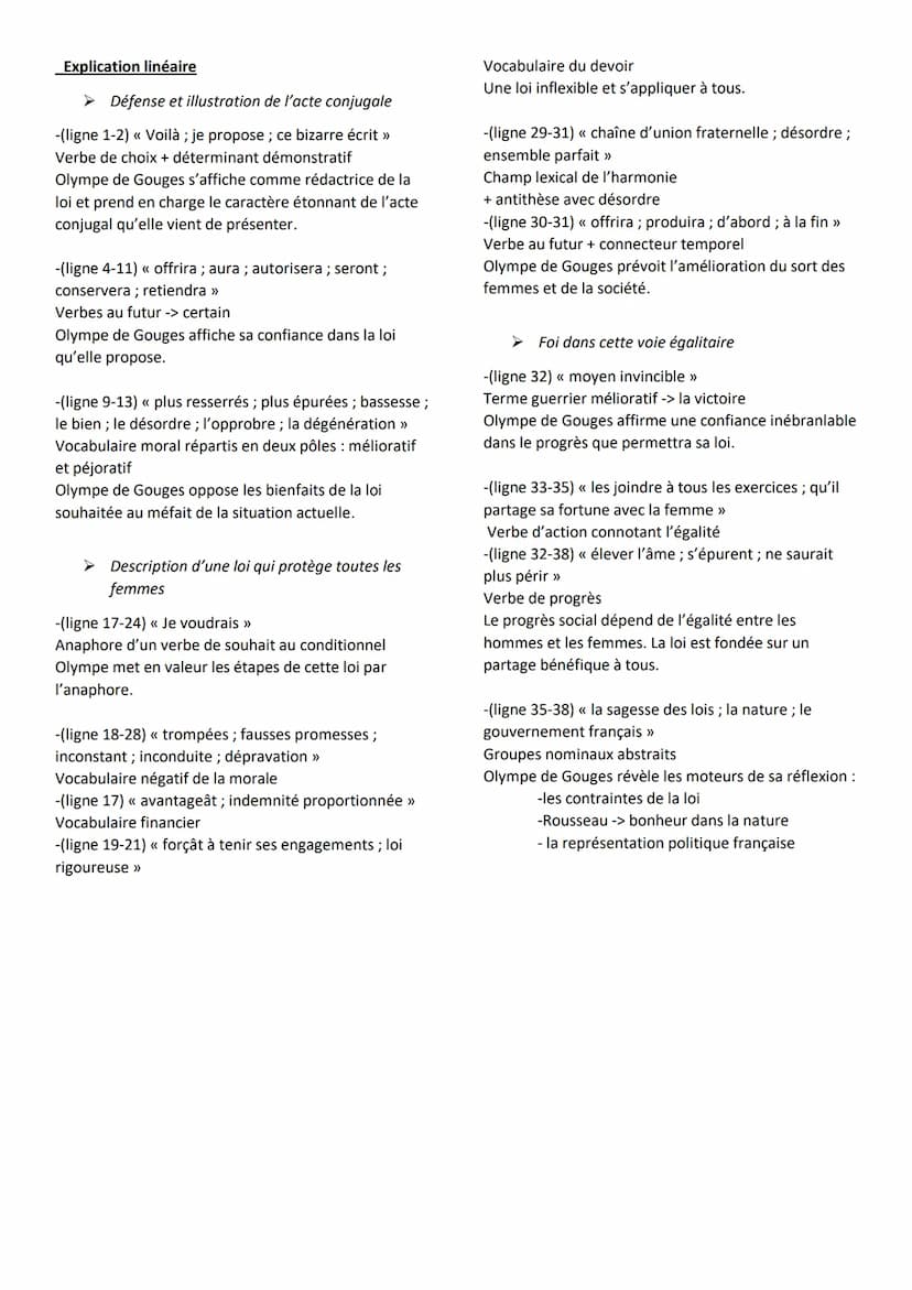 << La déclaration des droits de la
femme et de la citoyenne » d'Olympe
de Gouges
Texte 2: Olympe de Gouges optimiste
Introduction :
Olympe d