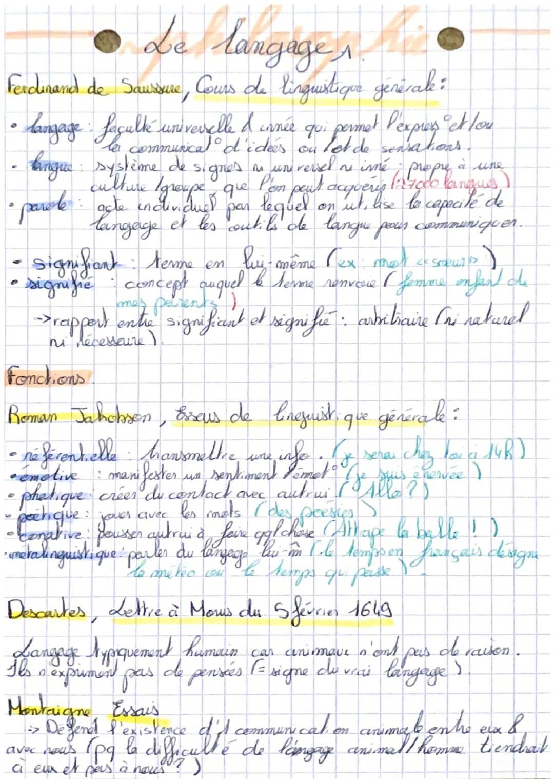 # Le langage

Ferdinand de Saussure, Cours de linguistique generale:

- langage: faculté universelle d'année qui permet Pexpres et lou
le co
